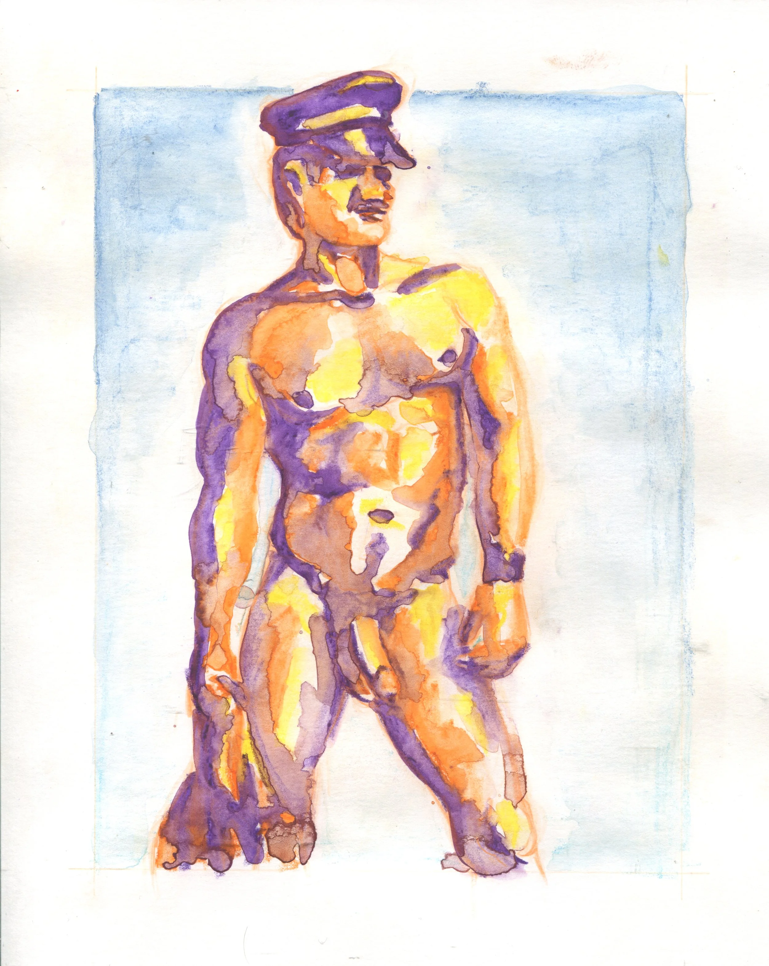 Leather in watercolor