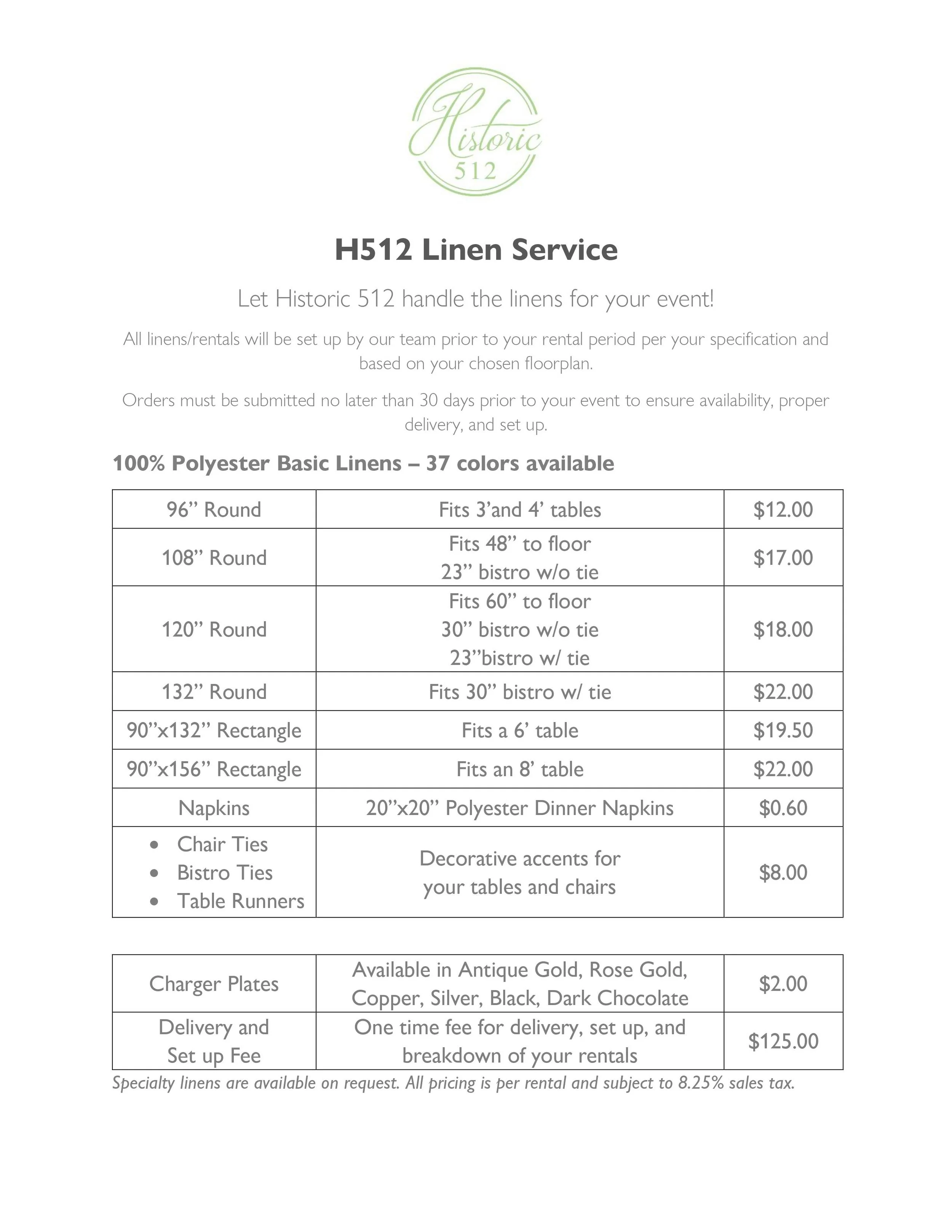 Linen Packages — Historic 512