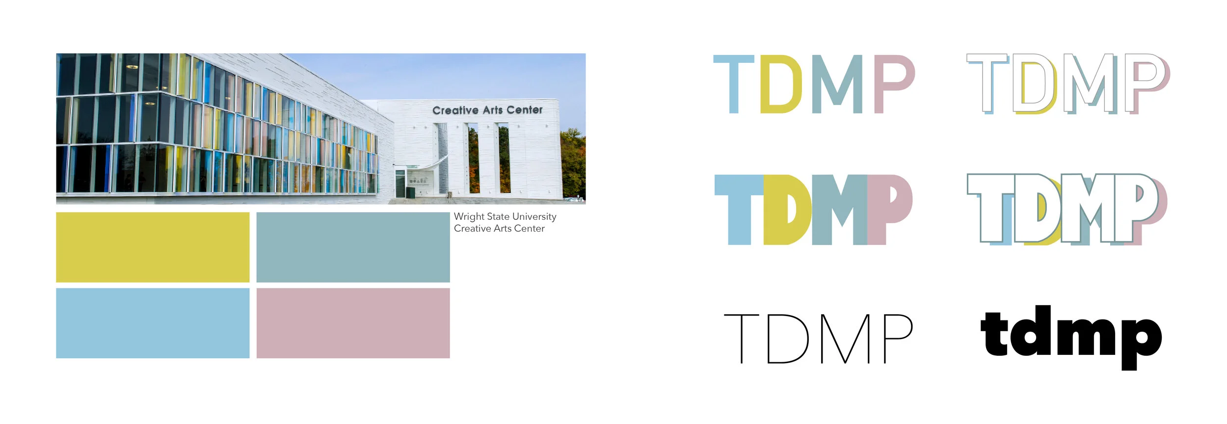 The Creative Arts Center houses the Theatre and Dance departments. I started out by drawing inspiration from the colors in the building.