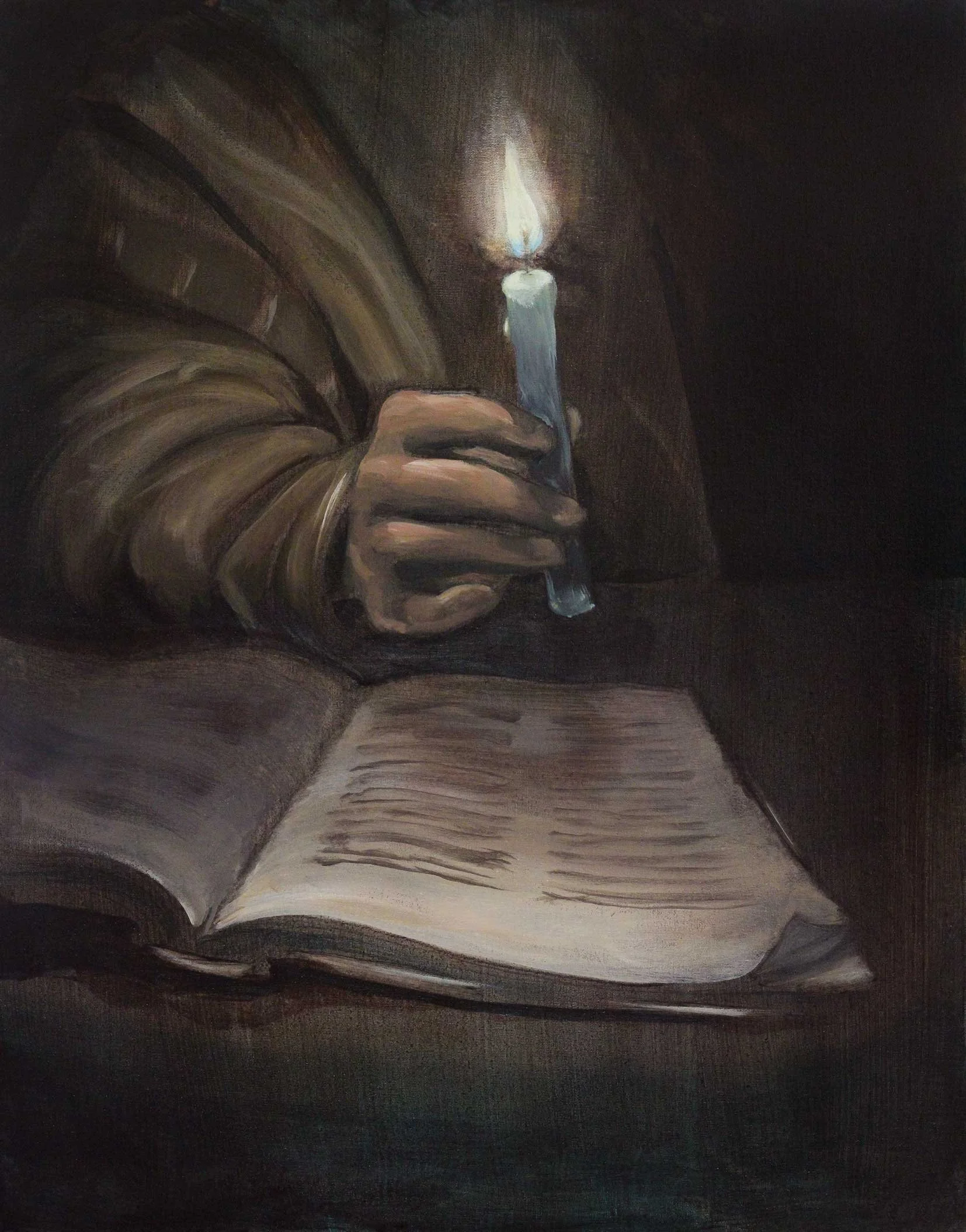The local library system had an art competition of what reading means to you- I really liked this mini-composition from Rembrandt's The Astronomer, so I just wanted to have it for myself! 