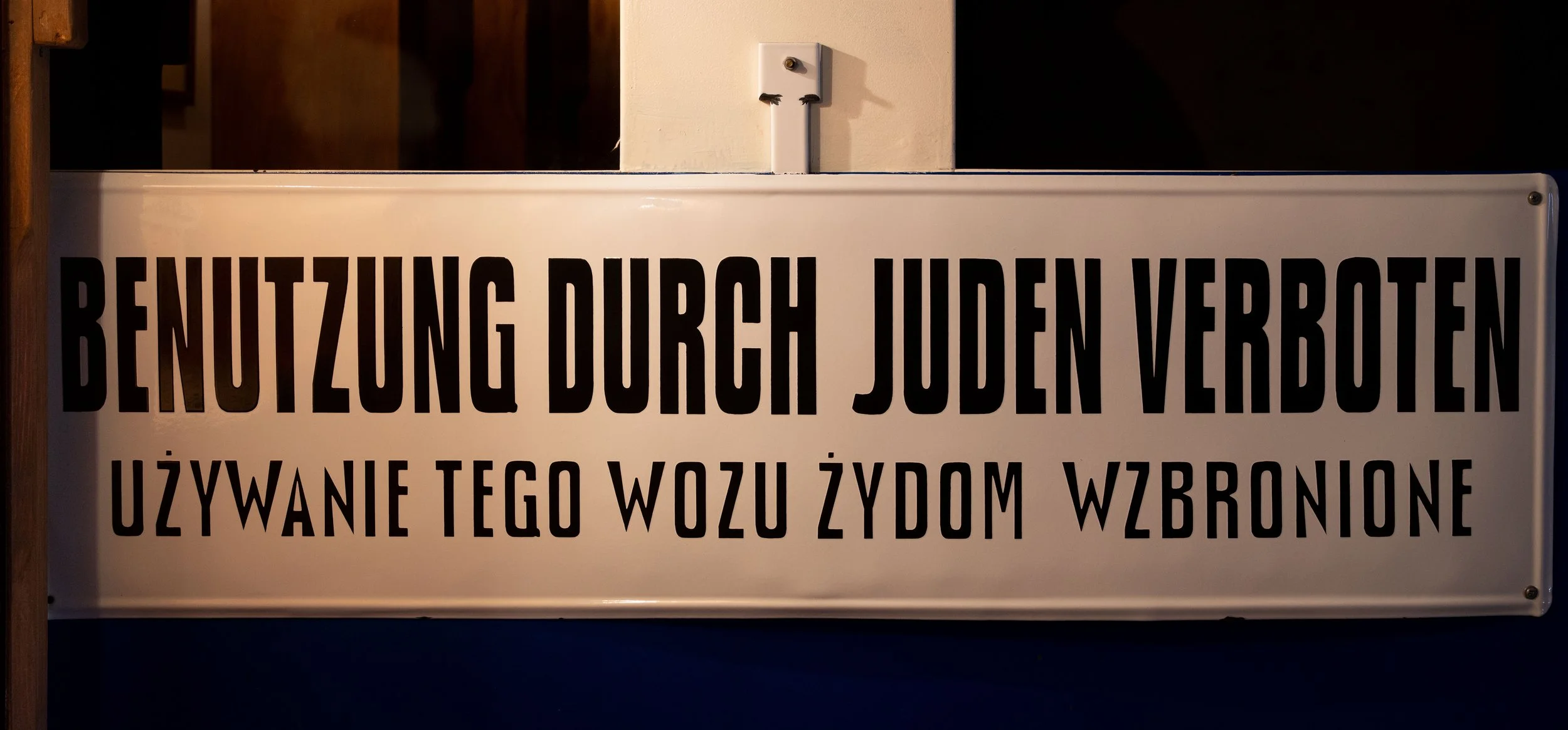 Krakow. A chilling reminder of the racial laws — daily life marked by hatred and exclusion of Jews.