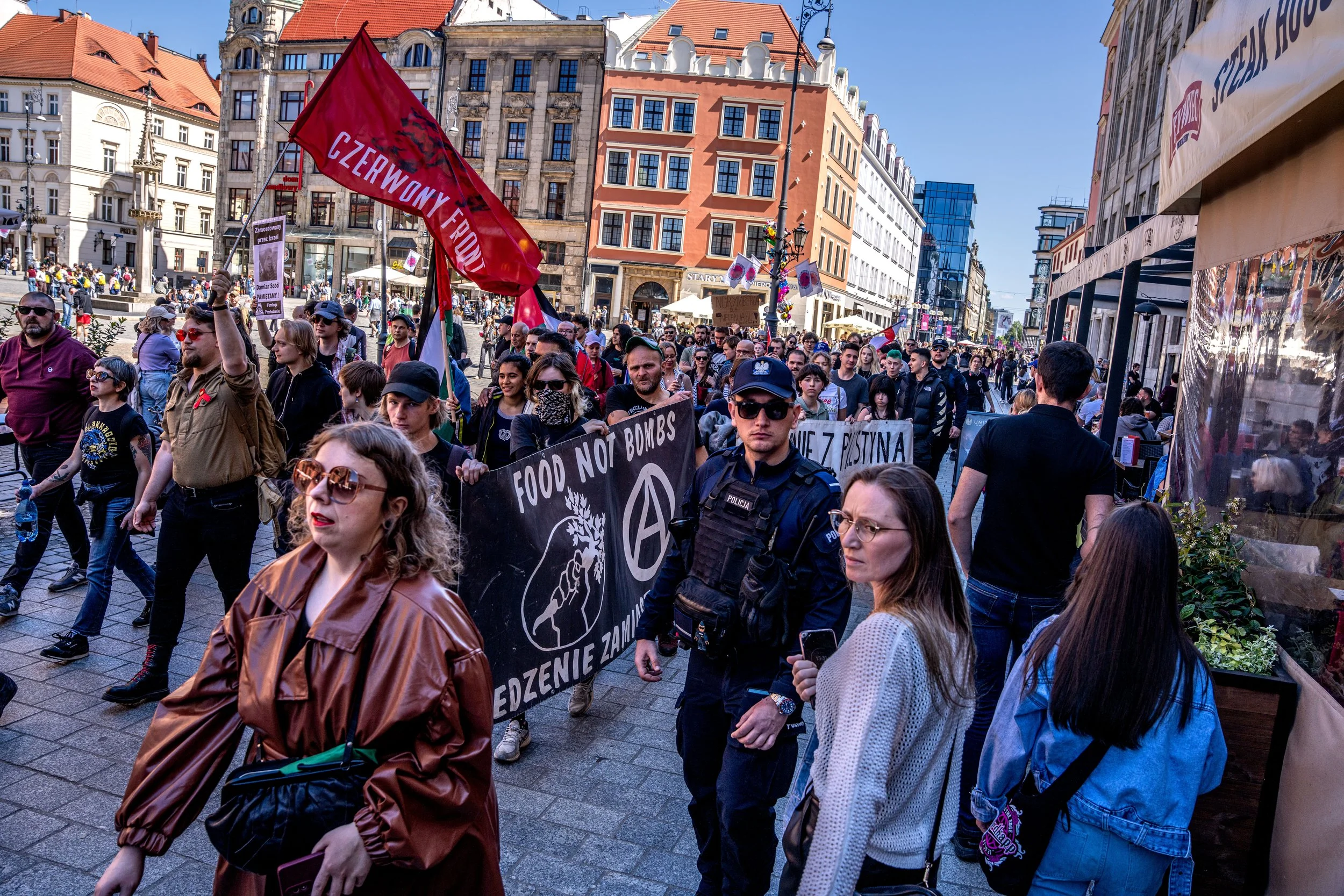 Voices of Wrocław rise for Gaza – demanding freedom for Palestine and an end to the bloodshed.