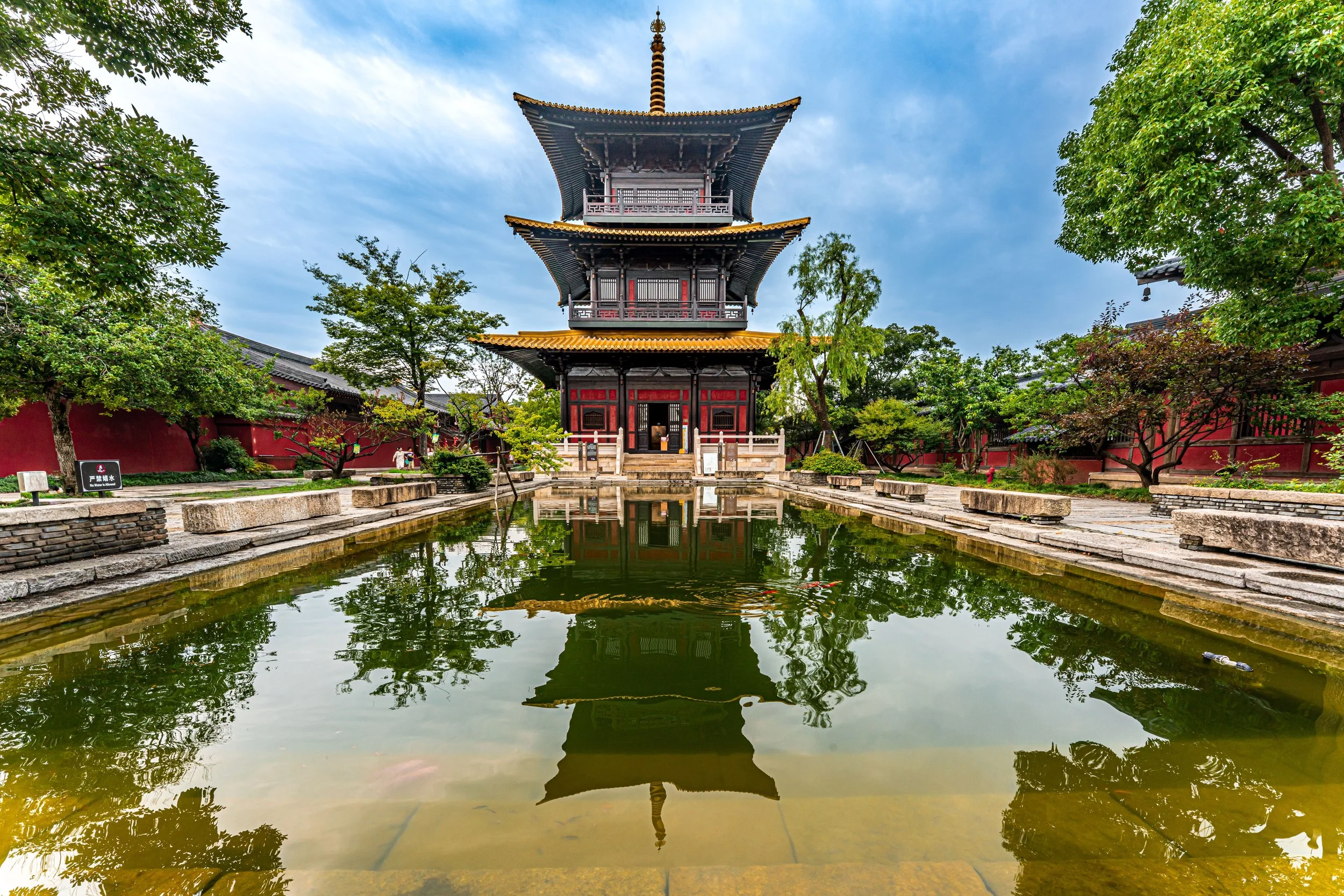 Suzhou, Hanshan Temple — Pagoda reflects in still waters, timeless prayers echo through silence, poetry, and devotion.