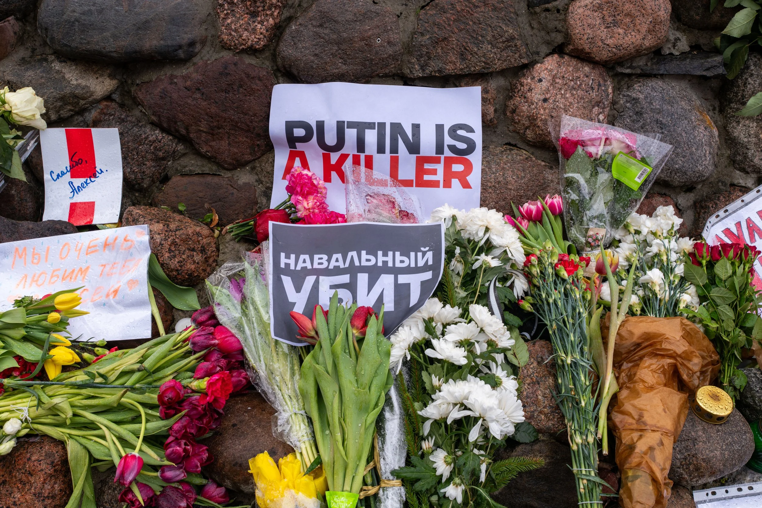 Vilnius. A message carved in grief and rage: Navalny was killed, but his fight lives on.