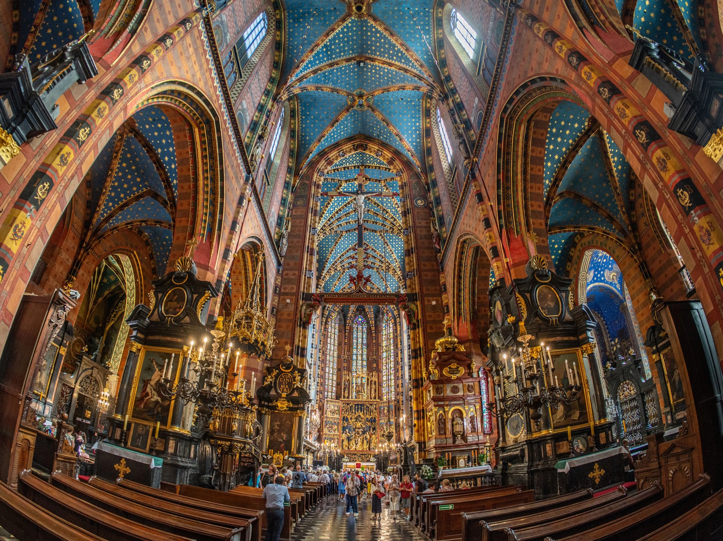 Kraków, St. Mary’s Basilica - A vault of stars crowns Gothic arches, echoing Poland’s faith, endurance, and eternal beauty.