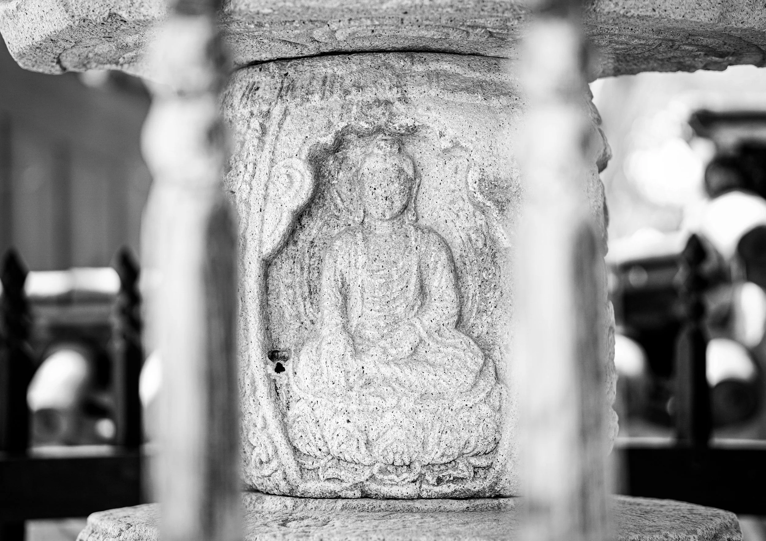 South Korea – In the quiet temple, Buddha’s presence radiates calm, carved into eternity’s patient embrace.