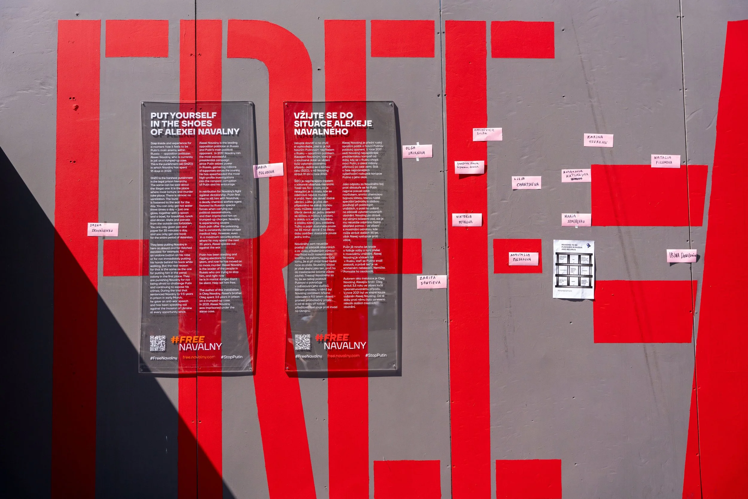 In Prague, the call to free Alexei Navalny echoes on the walls — a demand for justice and an end to repression.