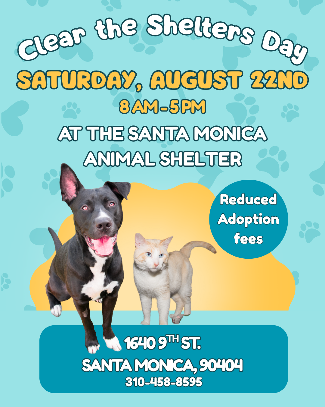 August 22nd 2026 Clear the Shelters Day flyer