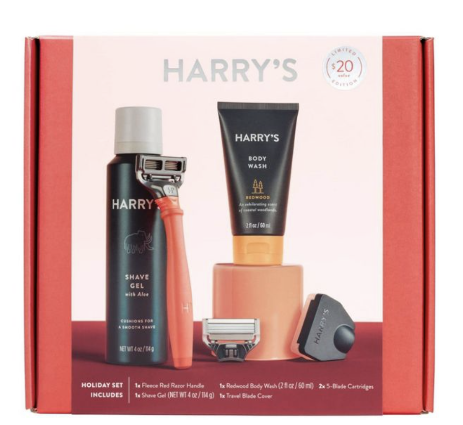 Harry’s Holiday Gift Set with Limited Edition Fleece Red Truman Razor