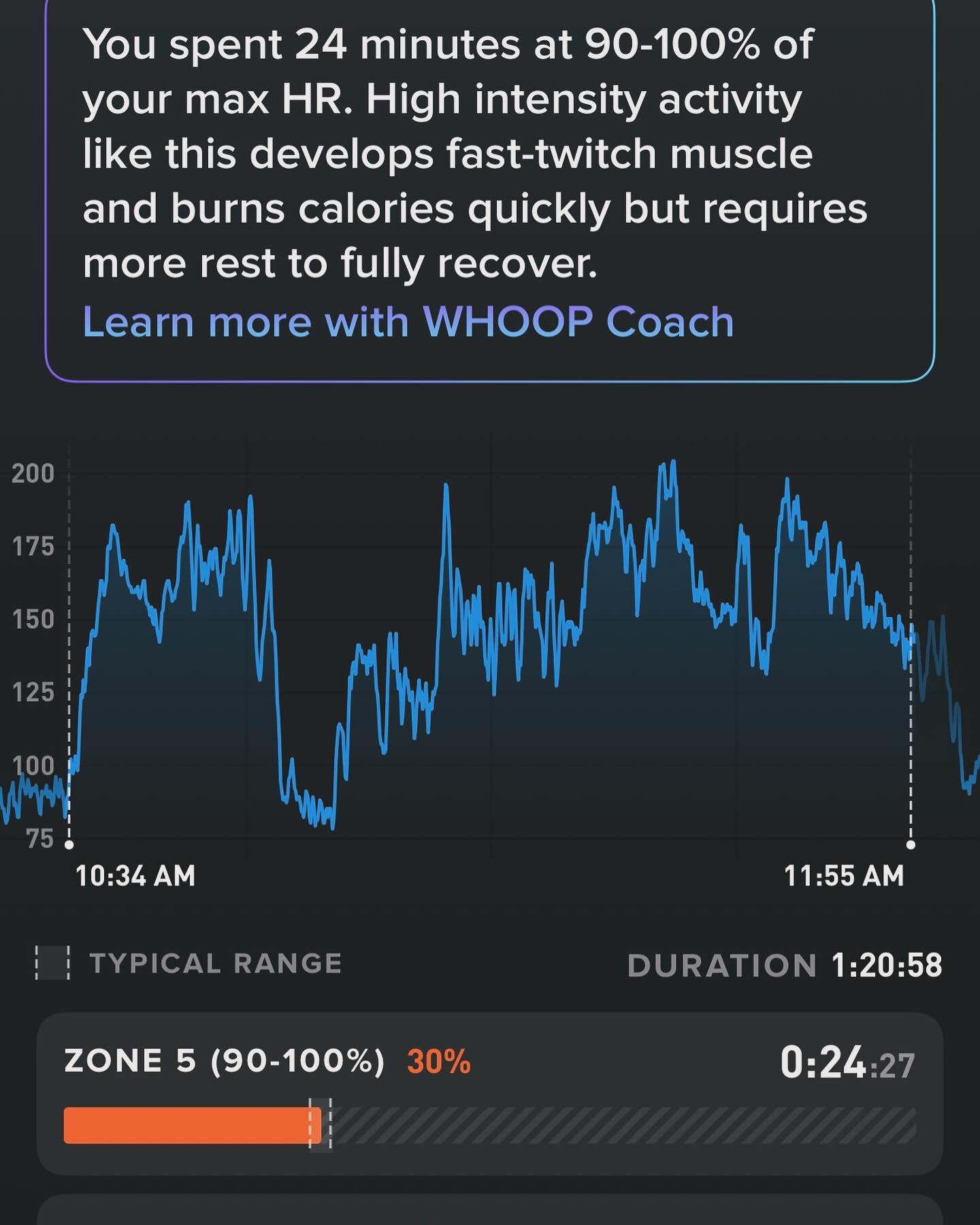 Just got home from the gym and then song practice/ rehearsal with @chrisgraham_musician preparing to get back into the studio. I pulled up my WHOOP and was surprised to see the workout I got (during rehearsal) after my workout.  No wonder I&rsquo;m s