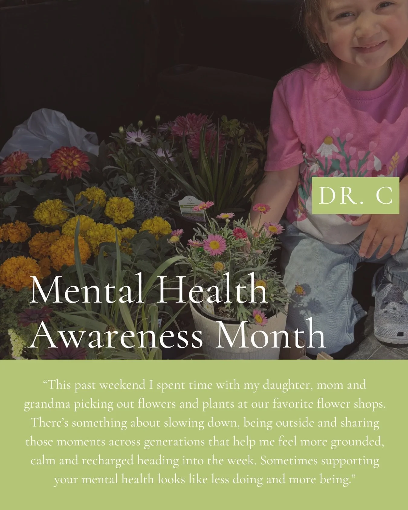 Sometimes the best thing we can do for our mental health is slow down and soak in the little moments🤍 

What&rsquo;s one thing that helps you slow down and recharge? ⬇️

#mentalhealthawarenessmonth