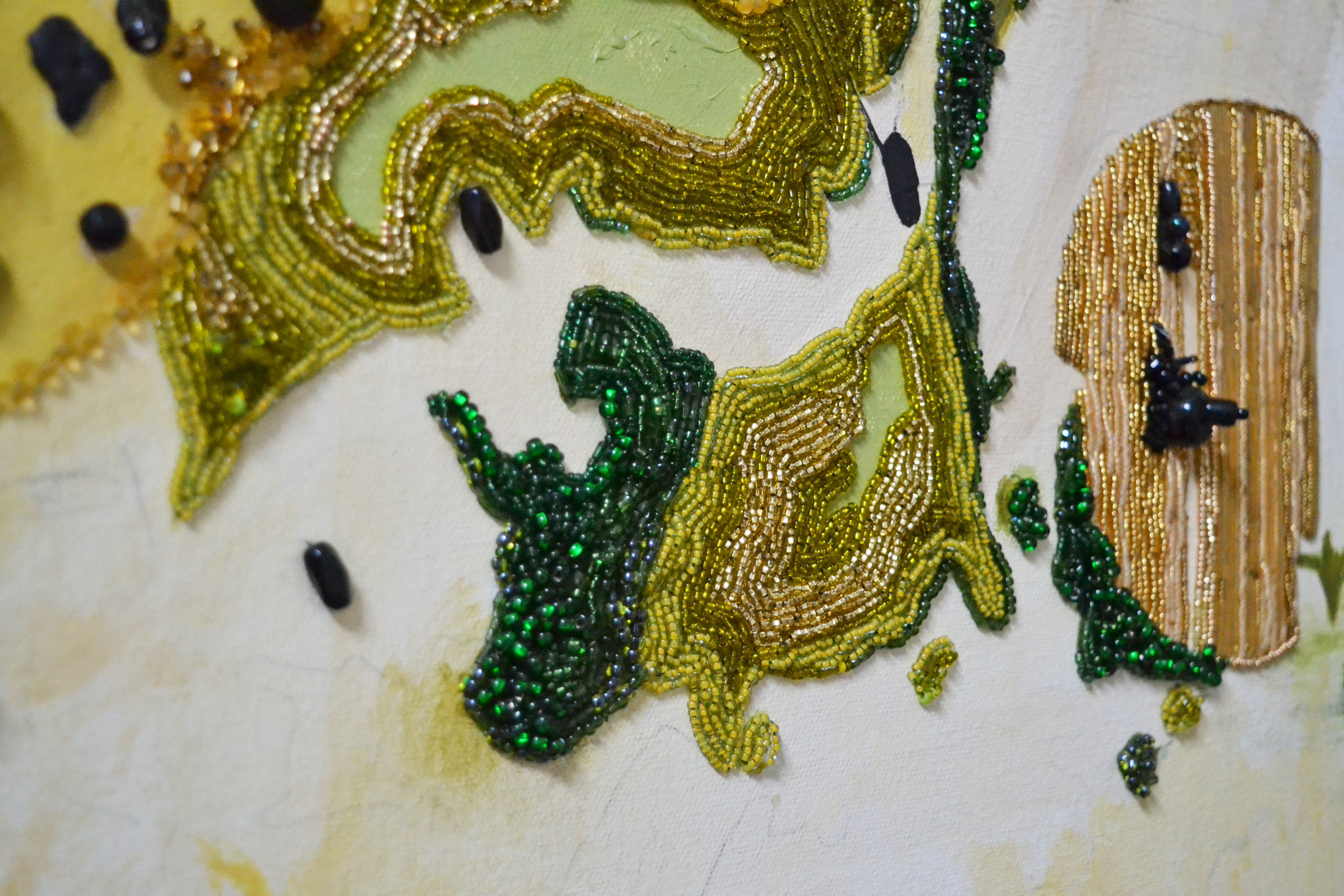 detail of Beaded Map