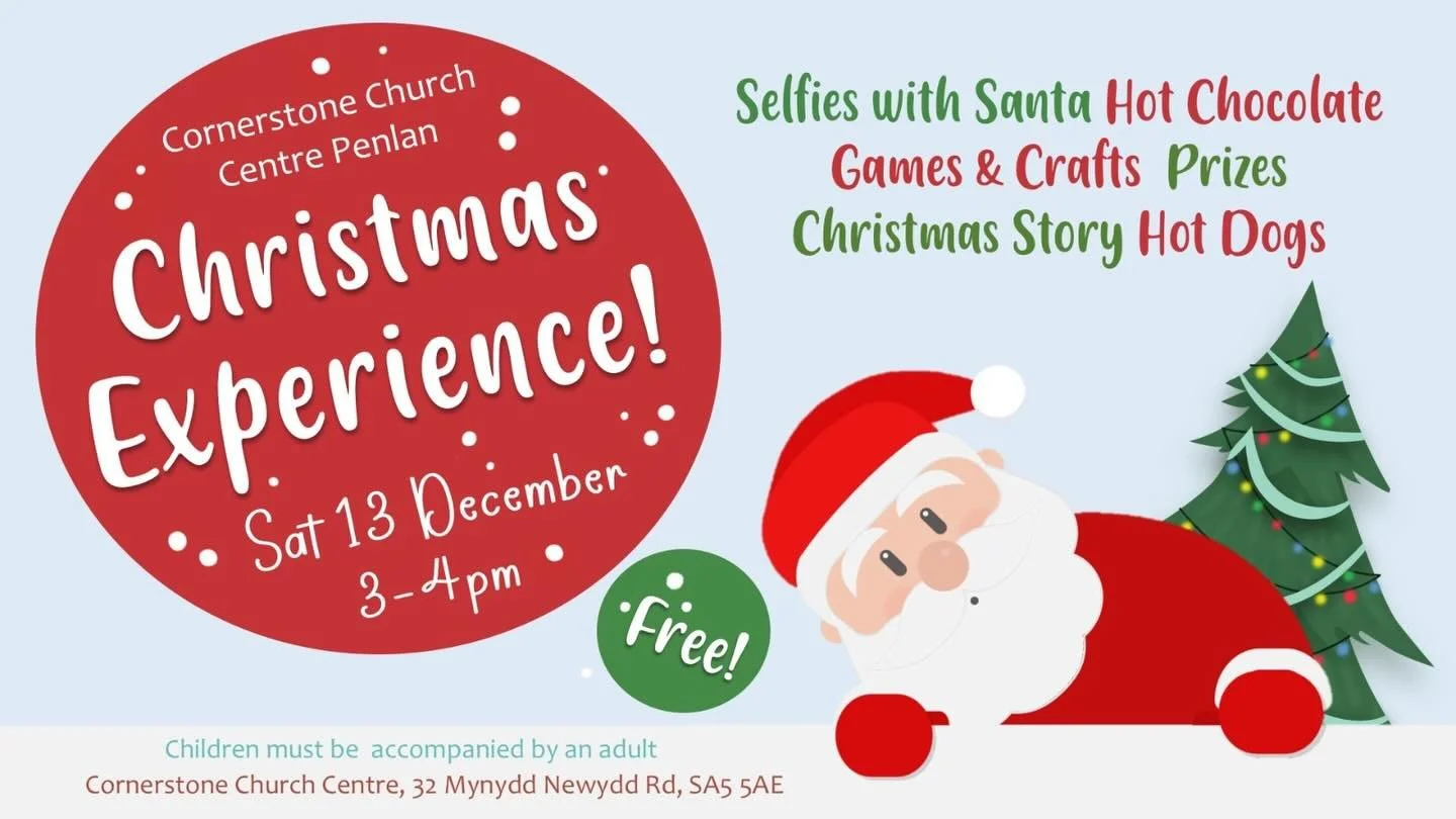 Step into our Christmas experience for an afternoon of games, quizzes, craft and the Christmas story! All welcome 🤗