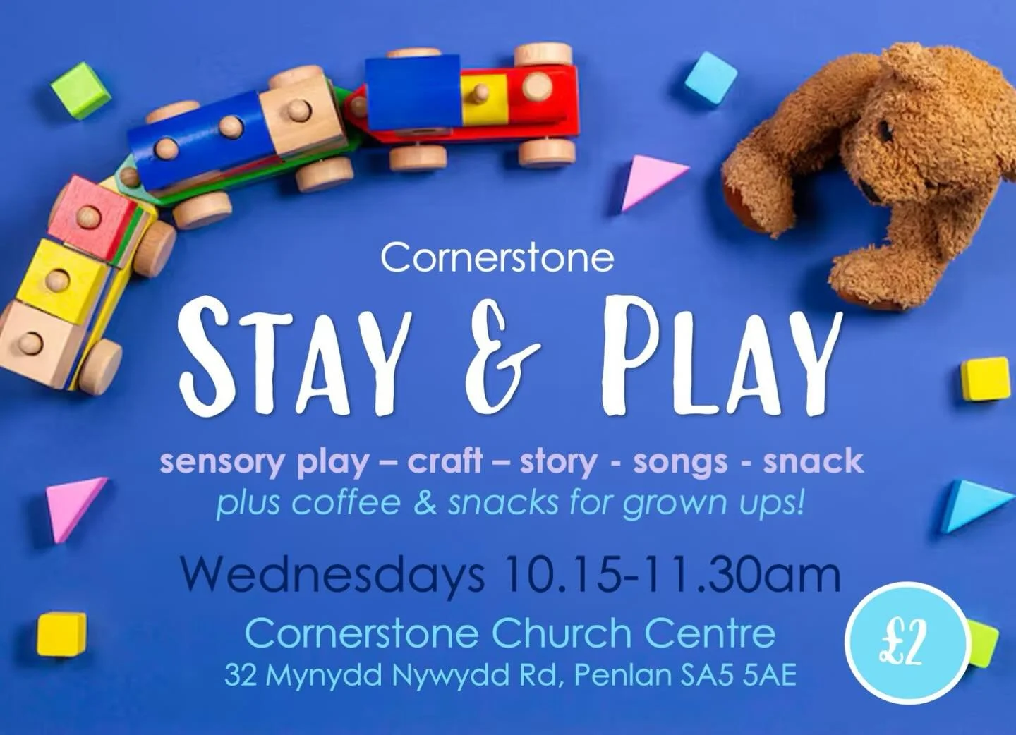See you soon for Stay and Play! Your &pound;2 entry covers your tea/coffee, a pastry plus snacks for the kids! Card machine at the door 👍Songs, toys, craft and story time, plus a comfy nursing area for any new mums, there&rsquo;s something for every