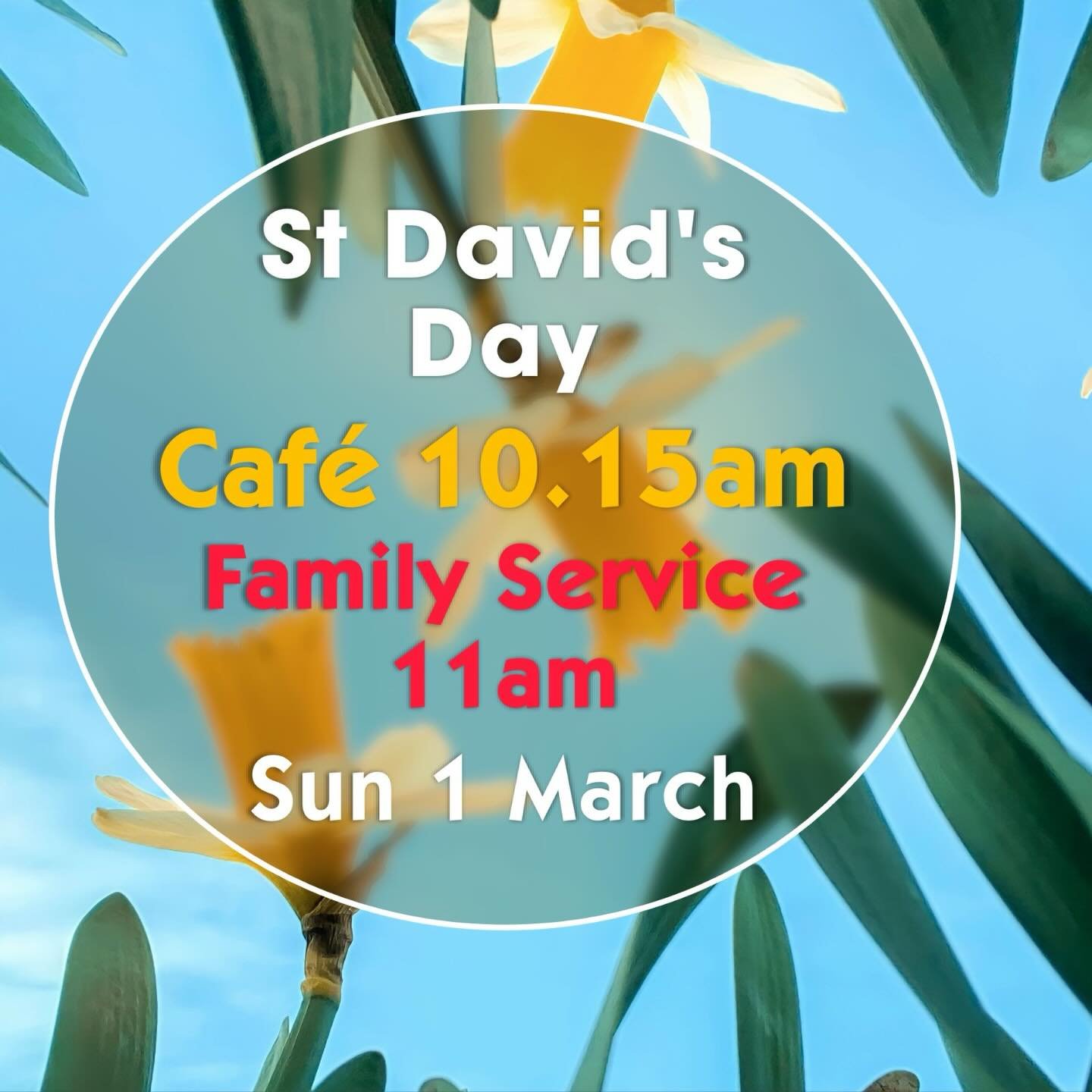 We&rsquo;re looking forward to celebrating St David&rsquo;s Day with you this Sunday 🌼 see you in our cafe for coffee and Welsh Cakes, pre service! And kids feel free to wear your Welsh Costumes! 🏴󠁧󠁢󠁷󠁬󠁳󠁿