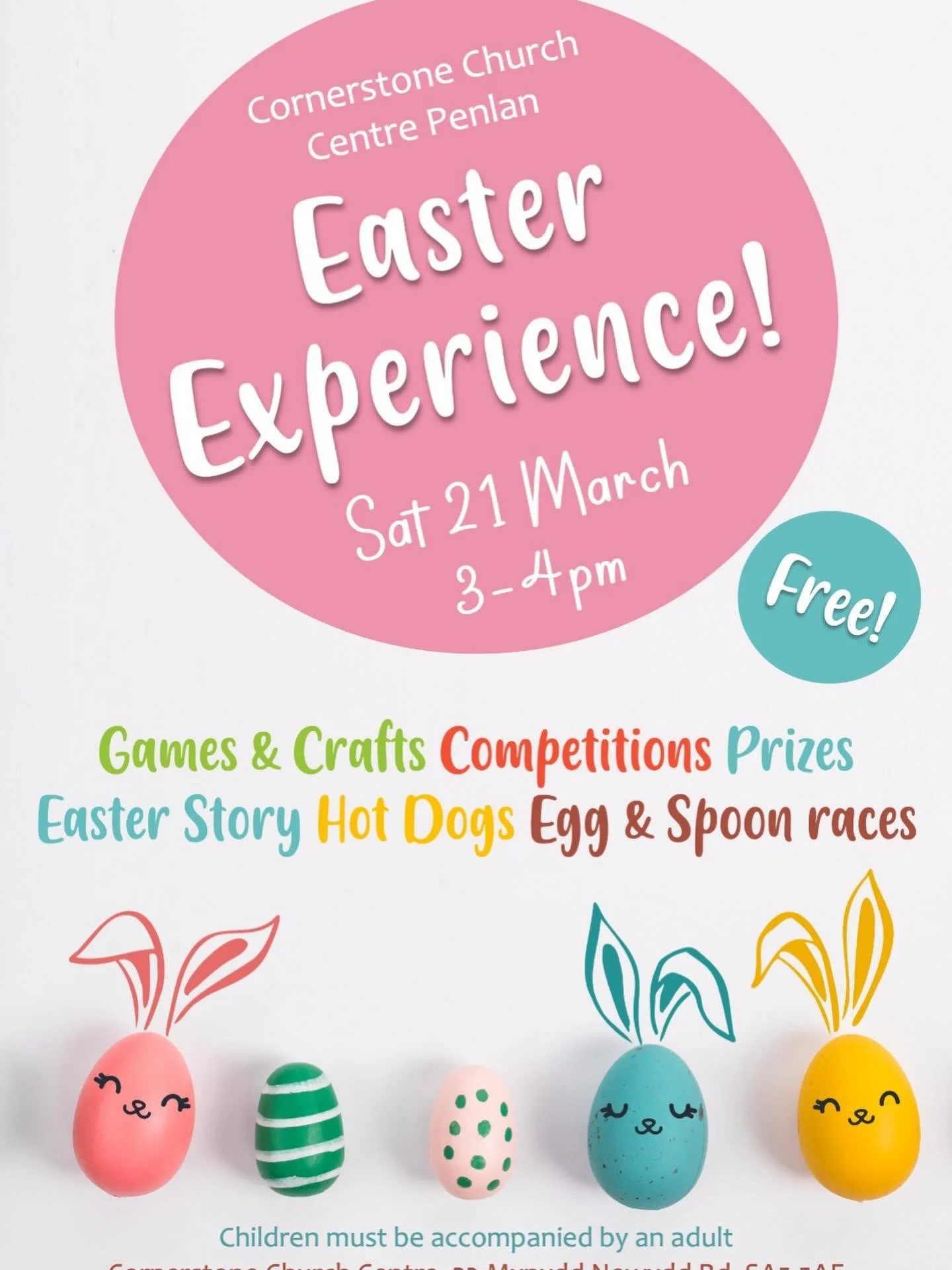 2 weeks today! 🎉🐣 join us for games, craft, the Easter story and more at our Easter Experience! 🙌🥳