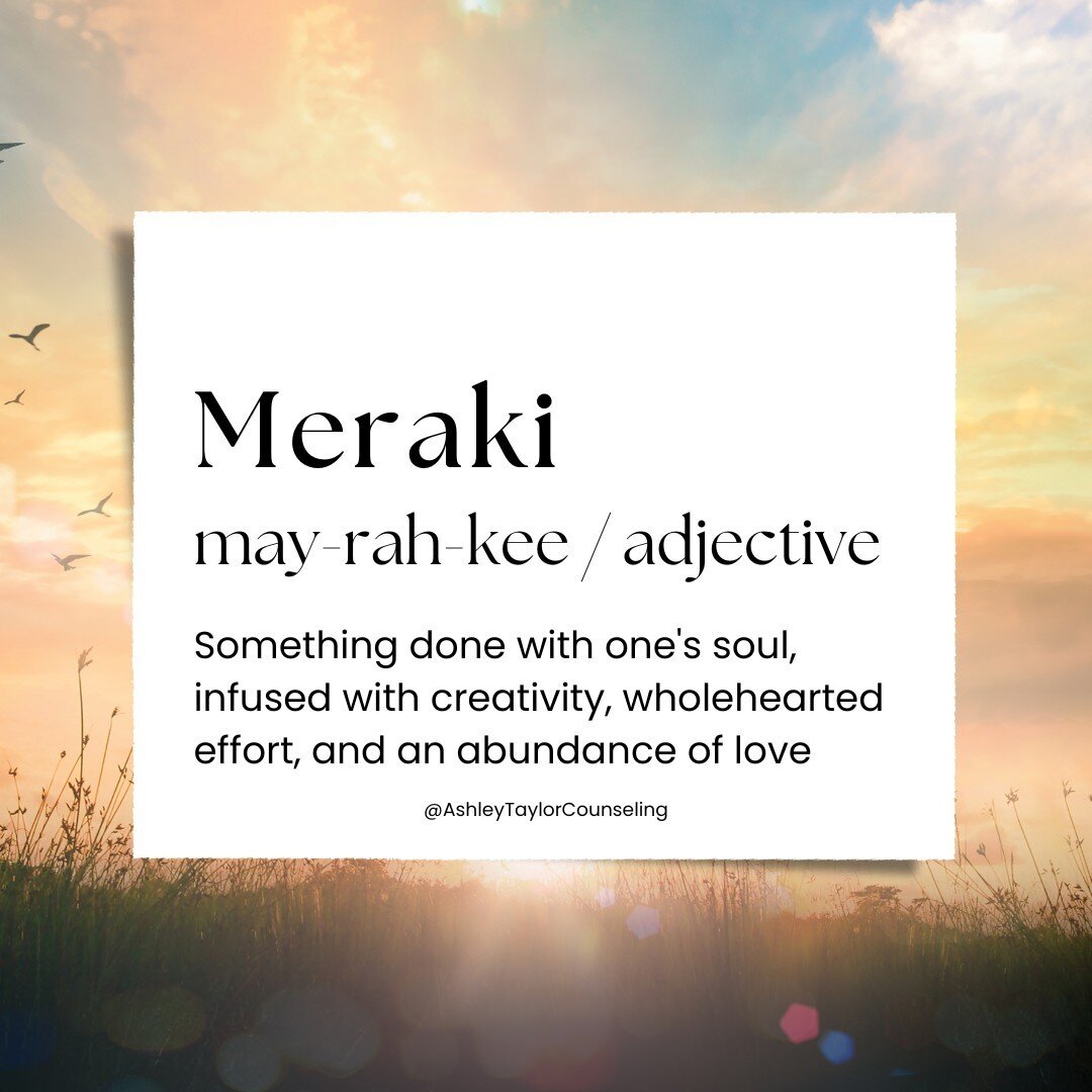 🌟 New Blog Alert 🌟

 Dive into the essence of &quot;Meraki&quot; in therapy! Join me on a journey to embrace authenticity, live boldly, and explore self-discovery. Let's infuse your life with soul, creativity, and love. Discover more: https://www.a