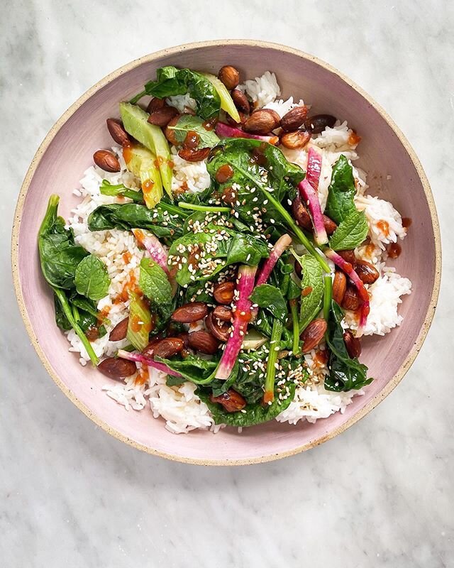 🥣🤍🥣|Checkout this dreamy stir-fry by @edibleliving which can be found @nytcooking with the lilac bowl by @lostquarry bowl