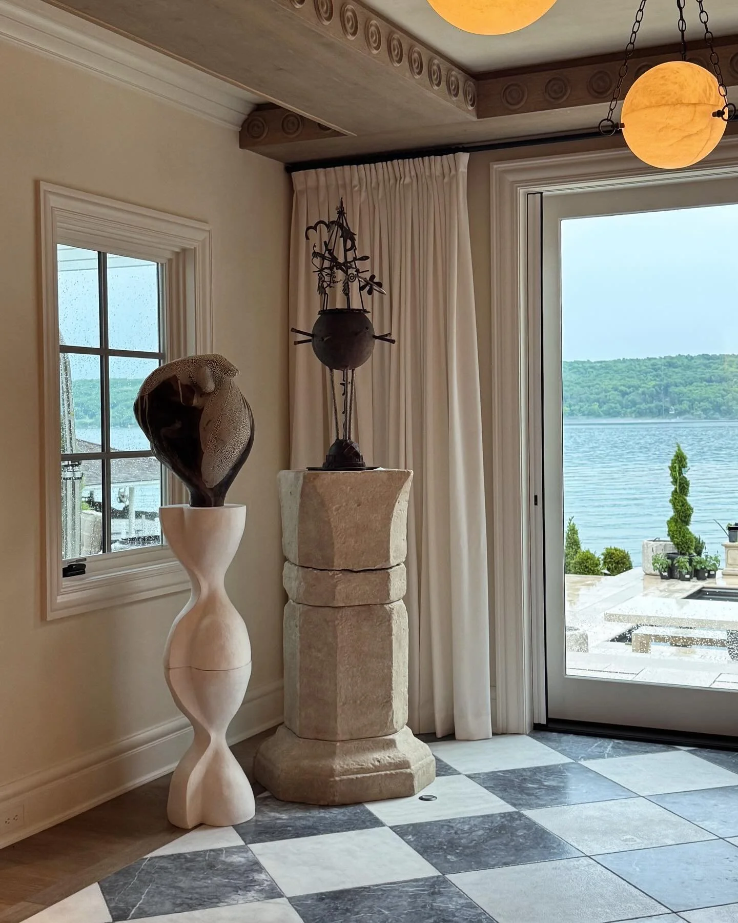 I wish I&rsquo;d been a better math student. Oh, the pattern making and geometry that went into this totem. What an honor to create this piece for @les.collection and her lake house.