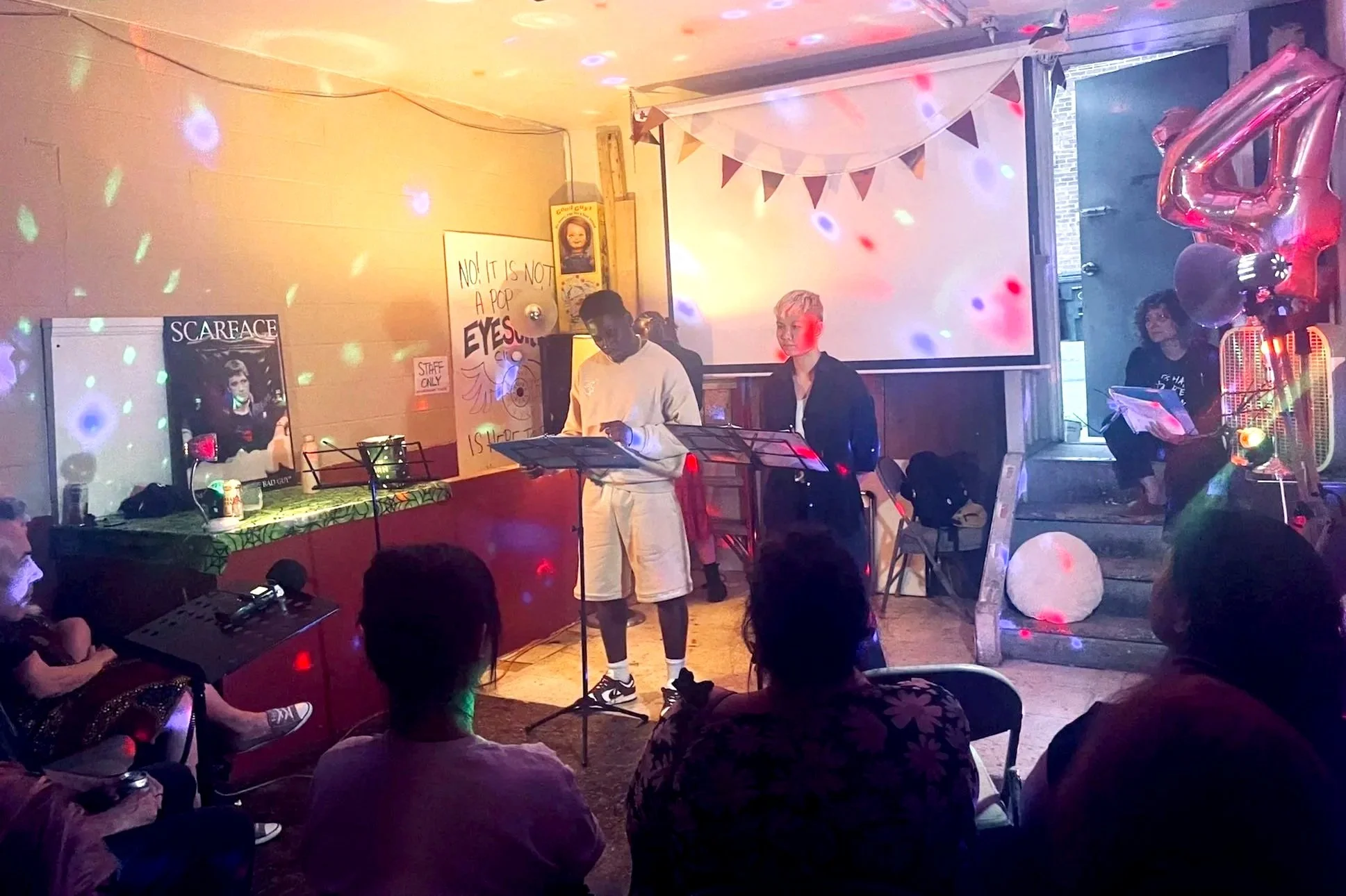 Tony Ofori, Rose Tuong and Valerie Buhagiar read PROWL by Ivana Sokola at Toronto's Eyesore Cinema, June 8, 2026