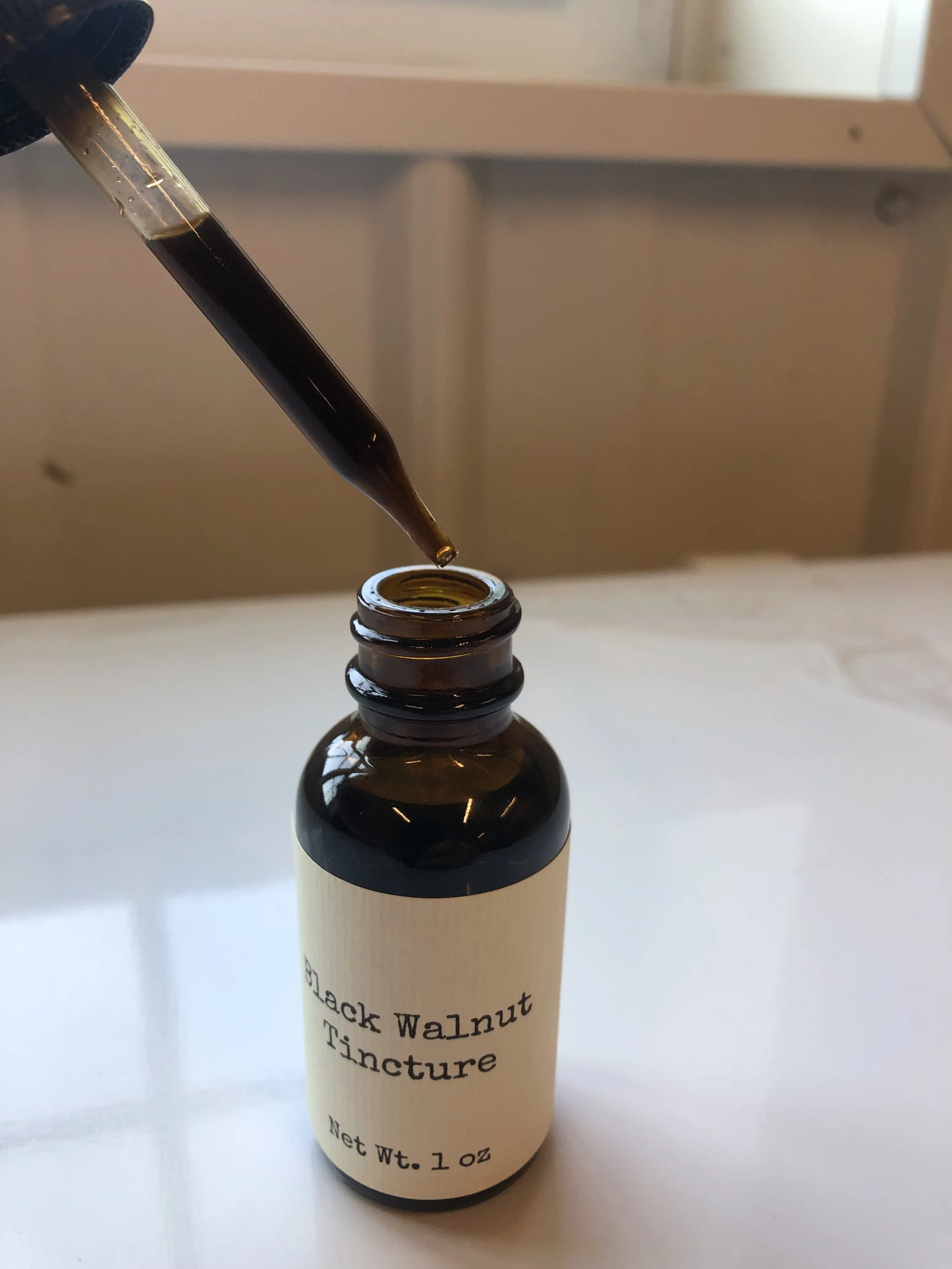 Dropper of black walnut tincture