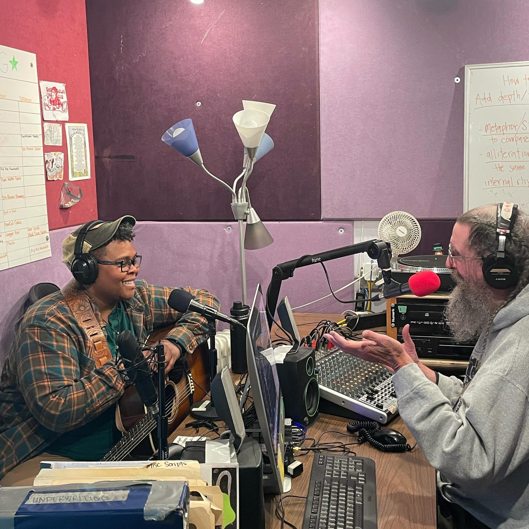 Crys Matthews in the Humboldt Hot Air studio with Bob Doran! Crys will be performing tonight at Gregg Moore&rsquo;s place on the backside of the creamery building. If you&rsquo;d like to attend, DM us for more info and we can connect you with Gregg. 