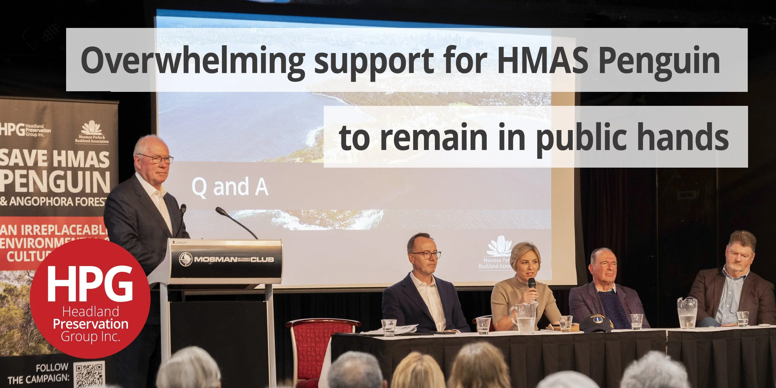 Overwhelming support for HMAS Penguin to remain in public hands