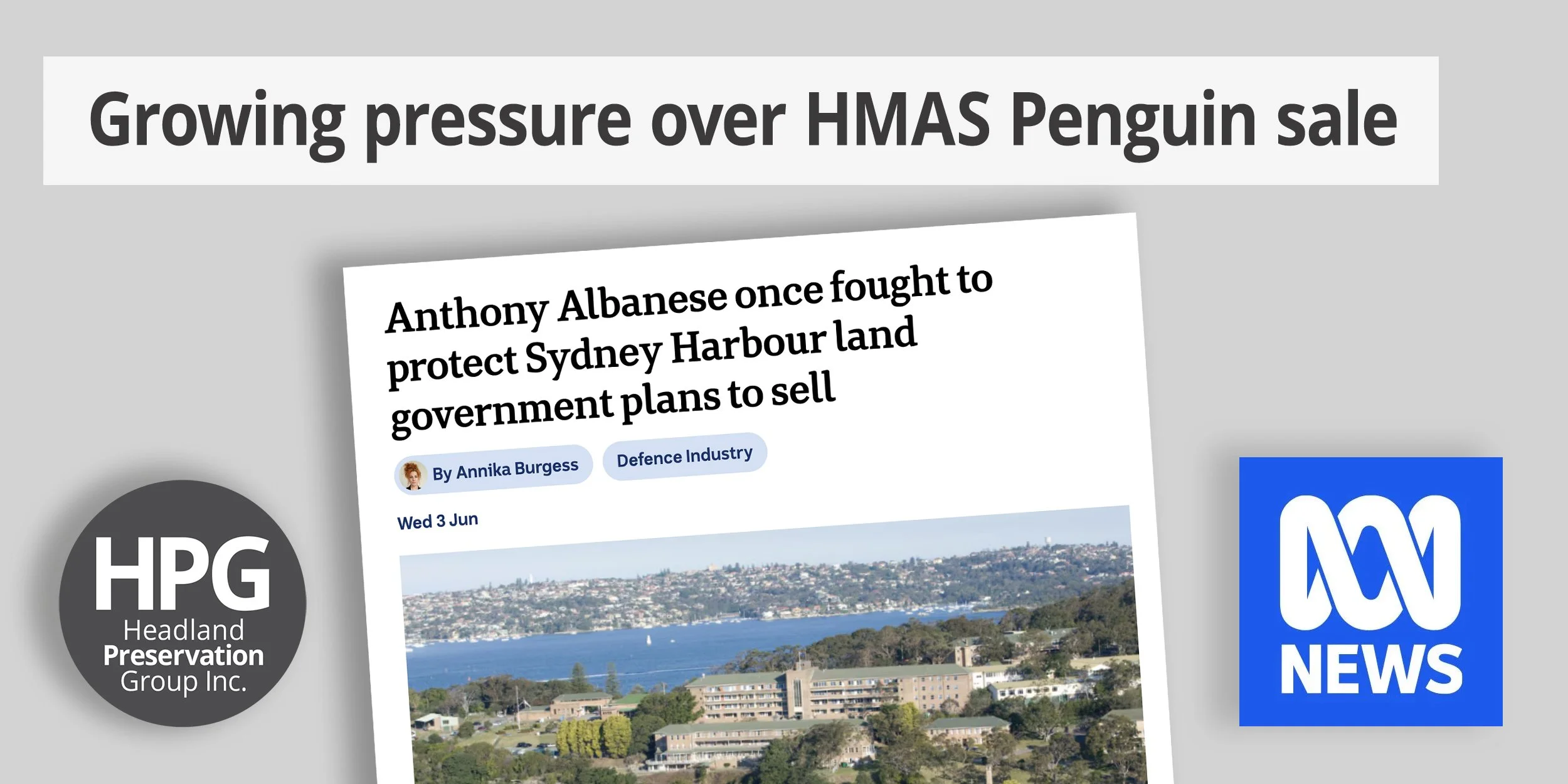 ABC News story highlights growing pressure over HMAS Penguin sale
