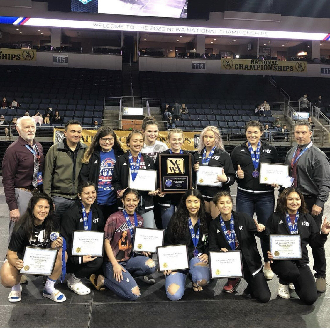 Schreiner won the 2020 NCWA Nationals team title in Allen, Texas.  Photo courtesy of Schreiner University.