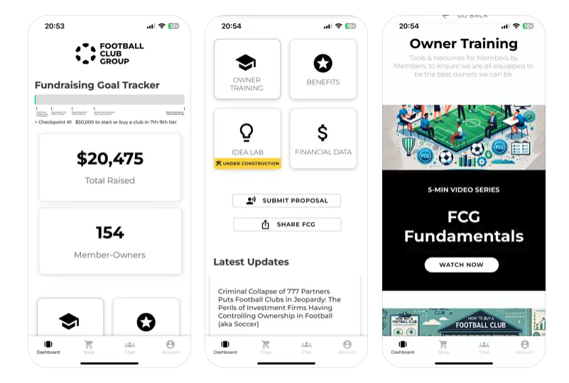 Football Club Group Member App