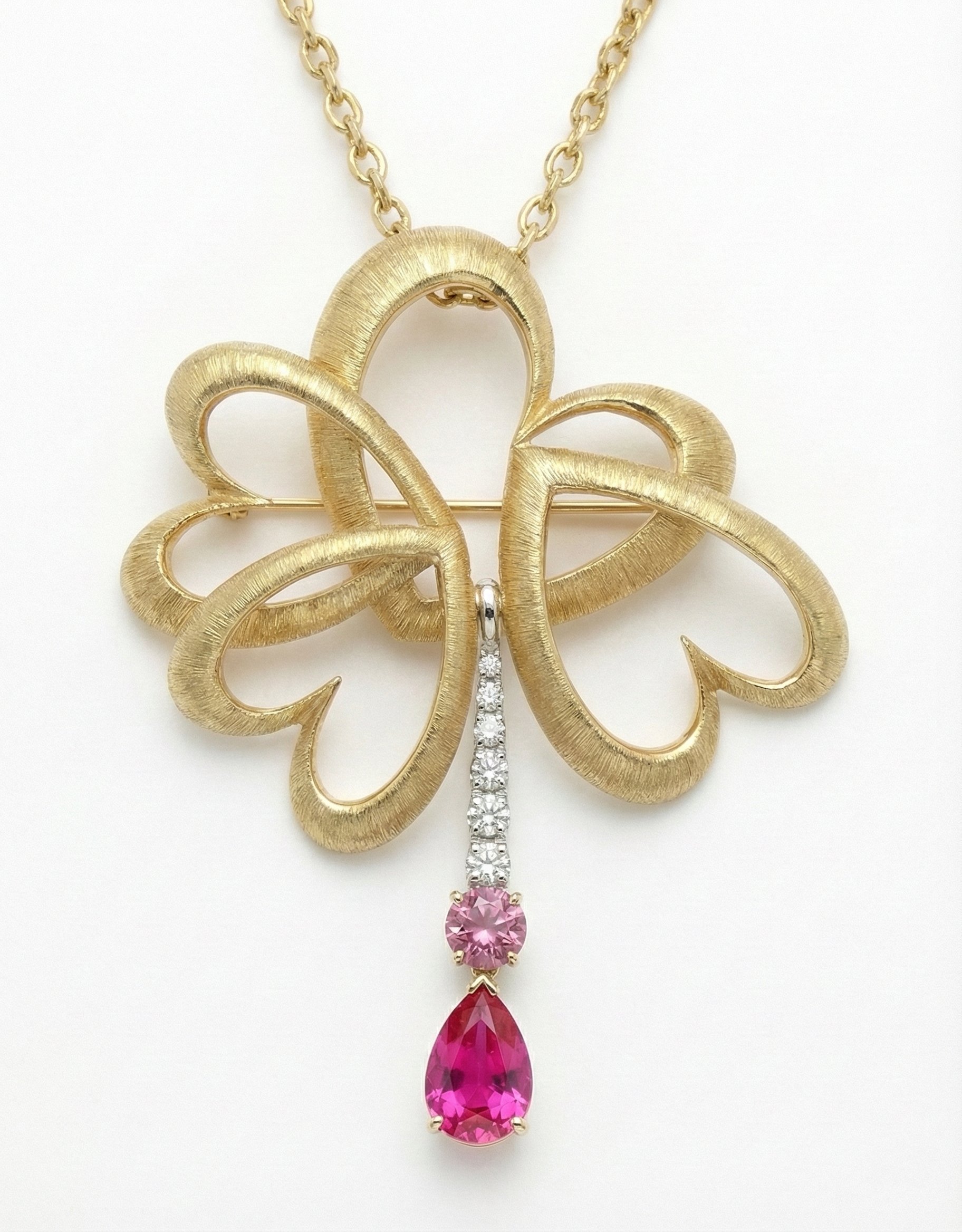 CUPID'S HEARTS
18K gold, morganite, mahenge spinel