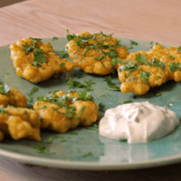 Cauliflower &amp; sweetcorn pakora