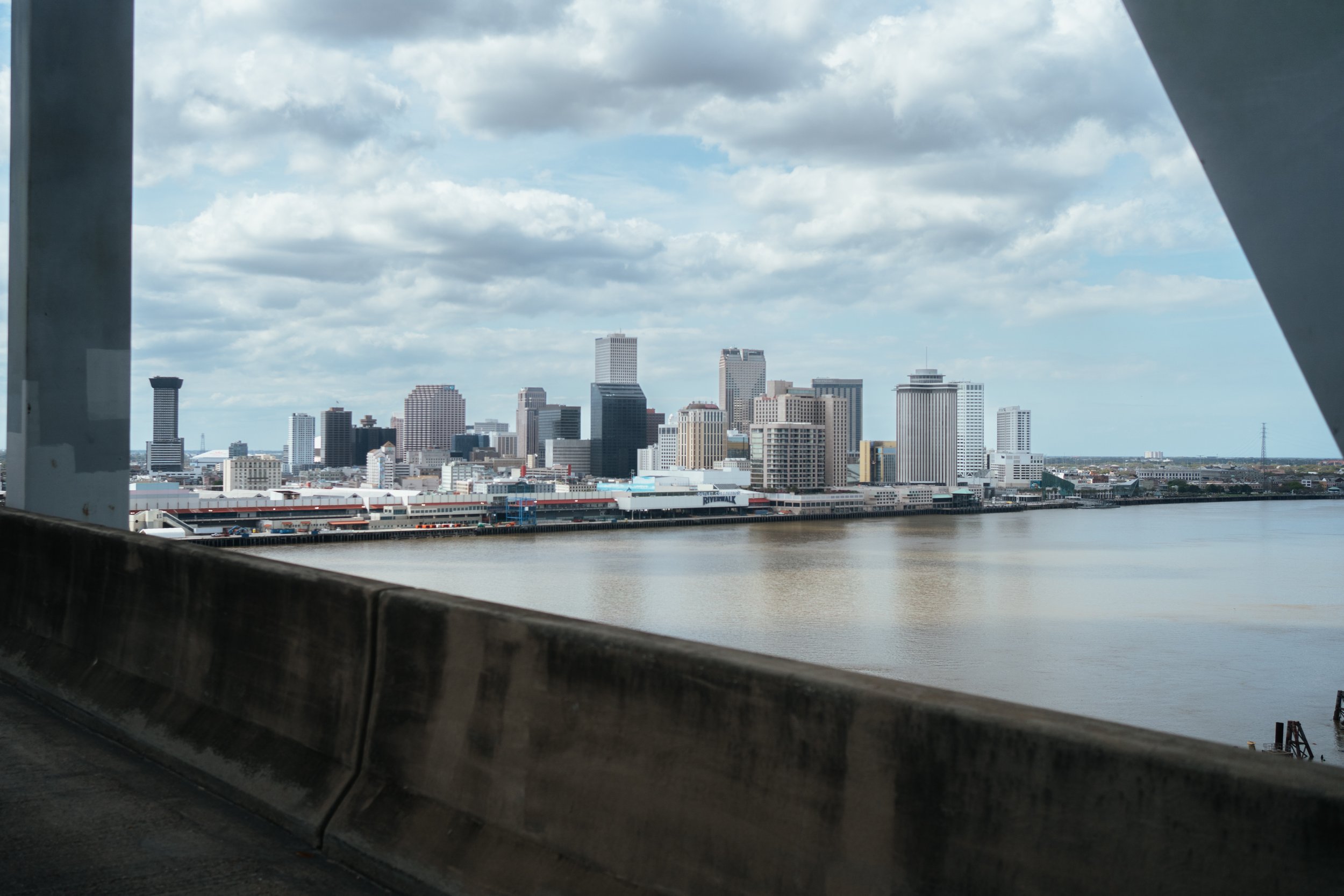 The view arriving into New Orleans. This was the most surprising as we pictured a small French influenced town but, beyond the French Quarter, it was a major US city.