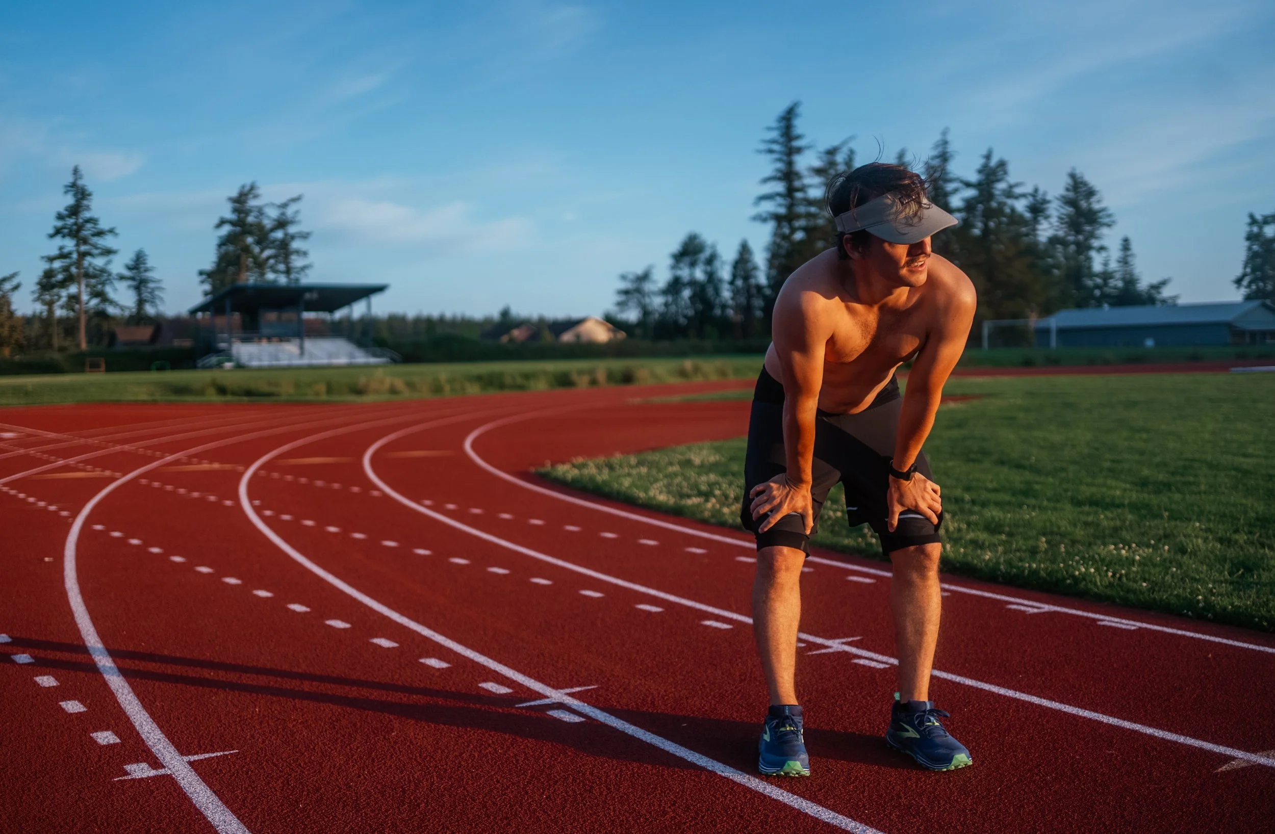 Roo on the running track