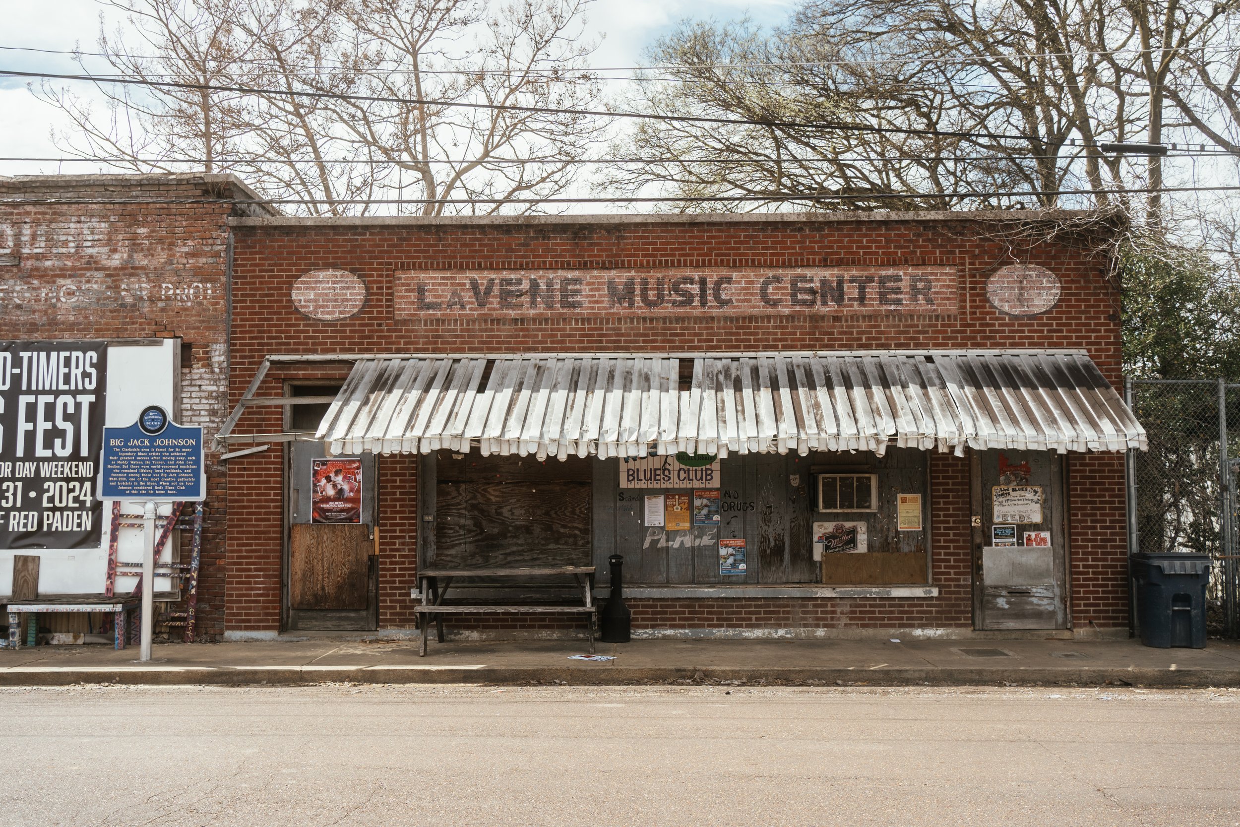 This music center has seen better days, but still stands strong next to the river.