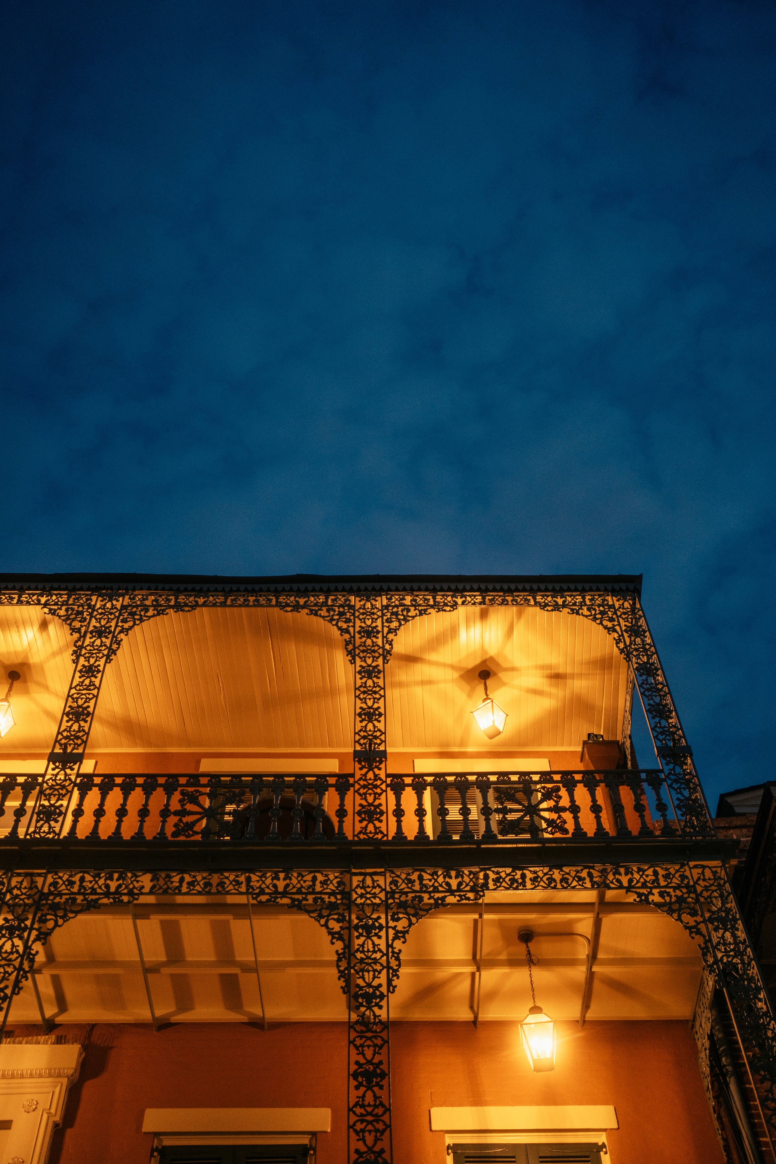 Blue hour in the French Quarter of New Orleans