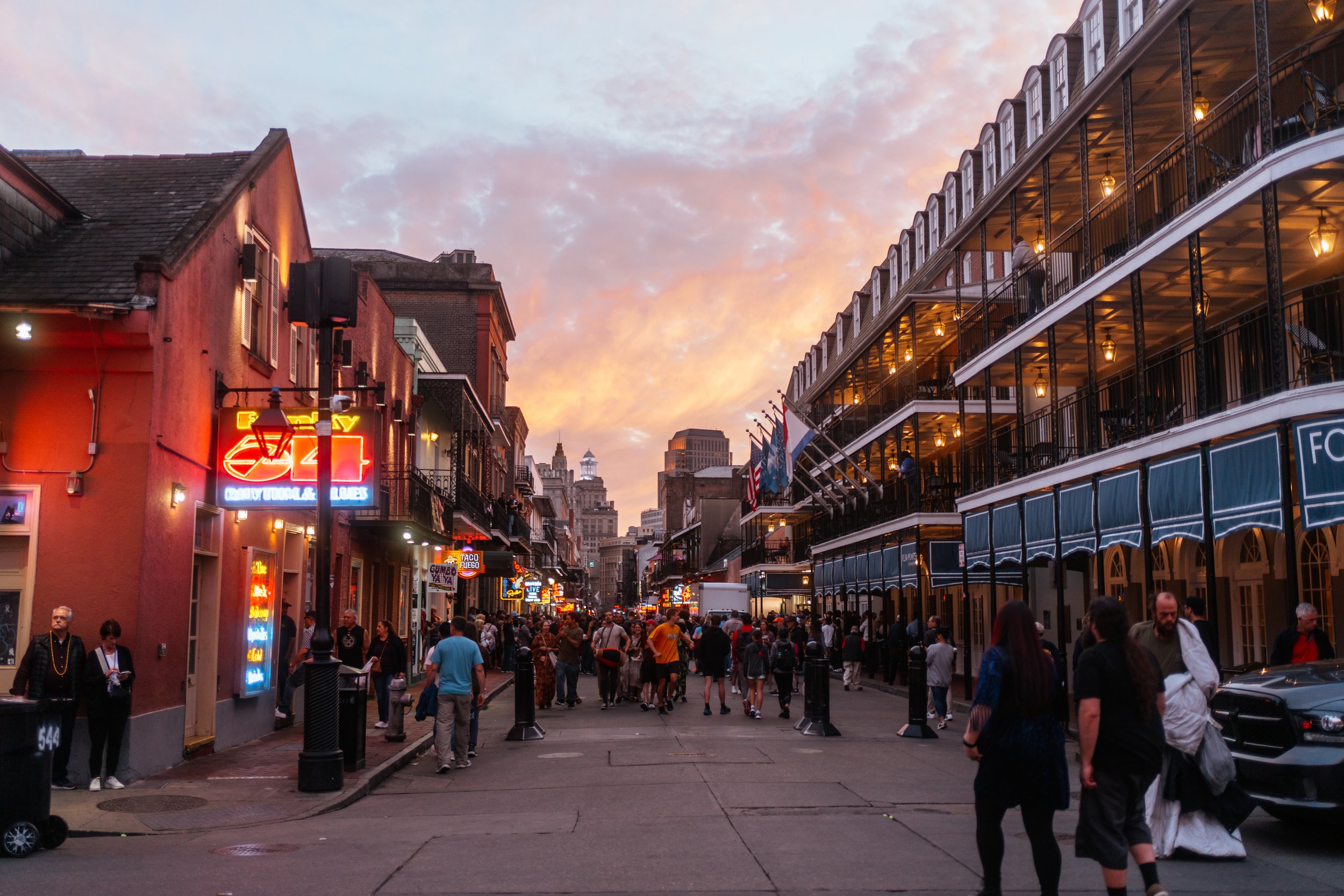 Golden hour on Bourbon Street