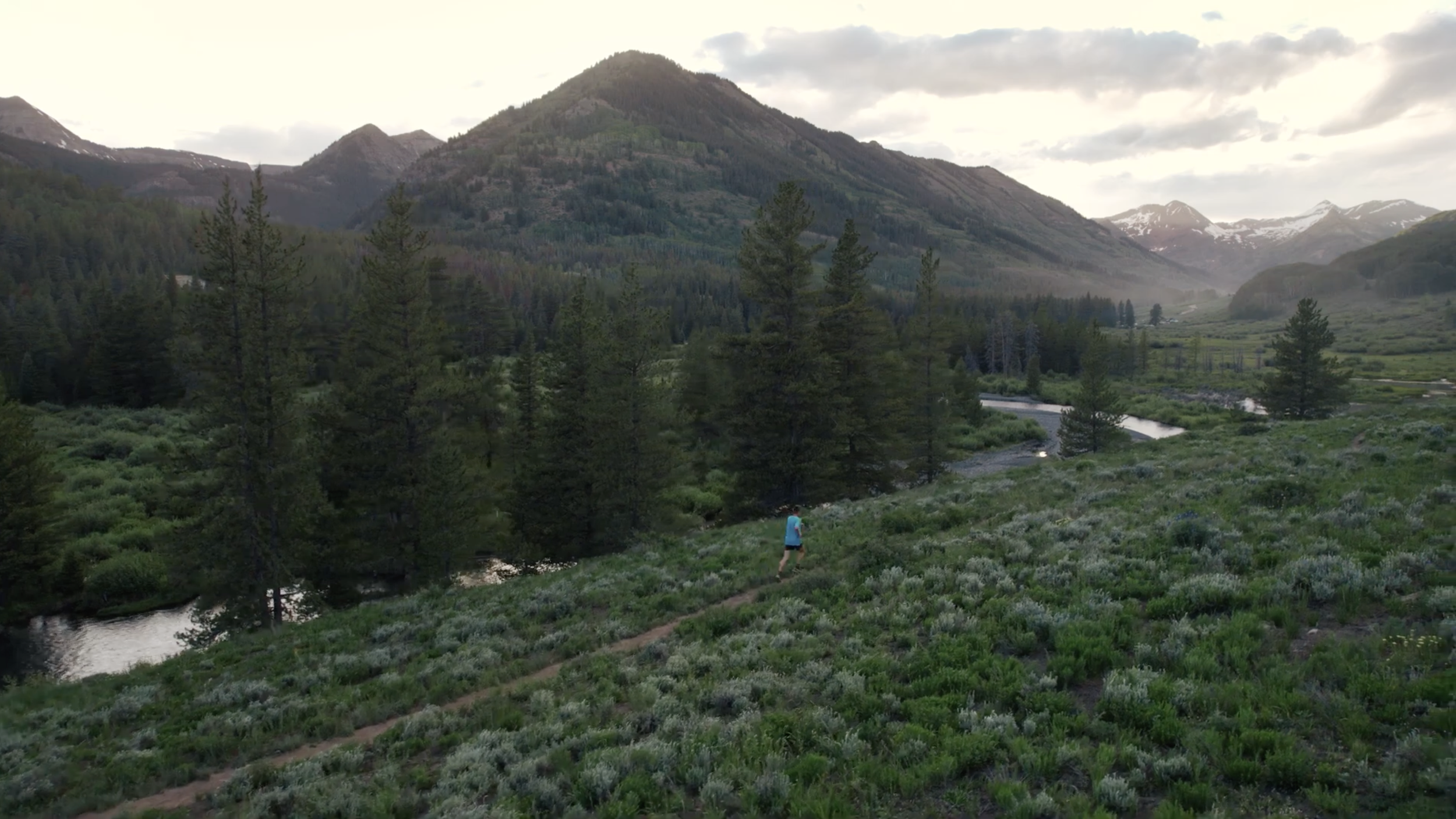 trail runner Taylor stack running in Crested Butte, Colorado