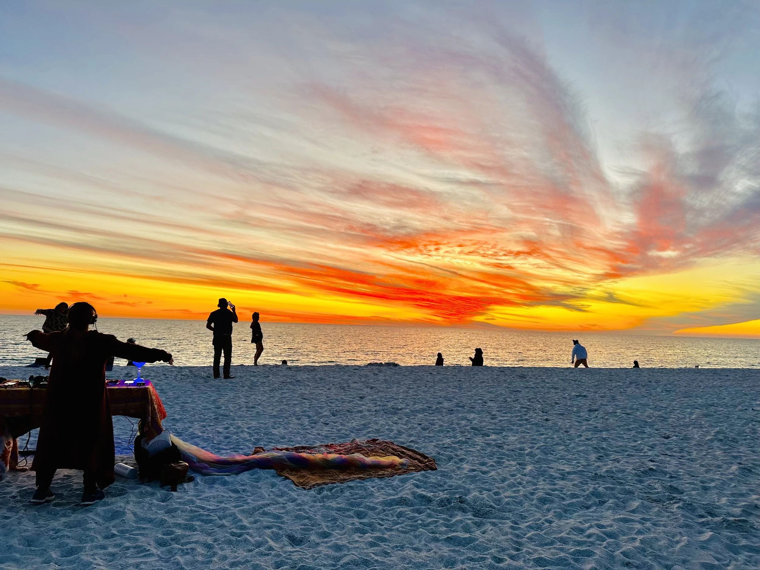 Silent Disco Full Moon Ecstatic Dance at Sunset on the beach 