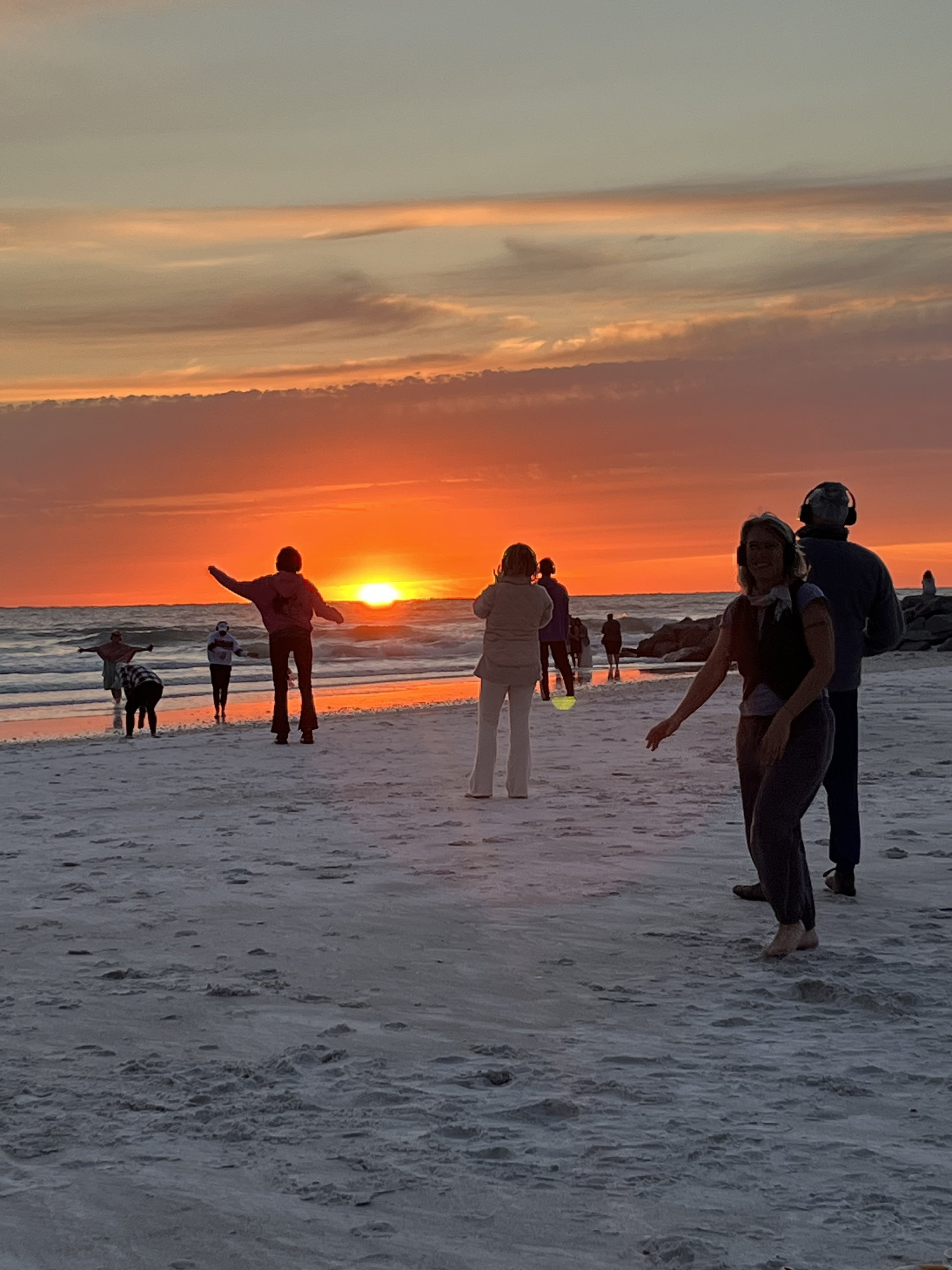 Silent Disco Ecstatic Dance at the beach at sunset 