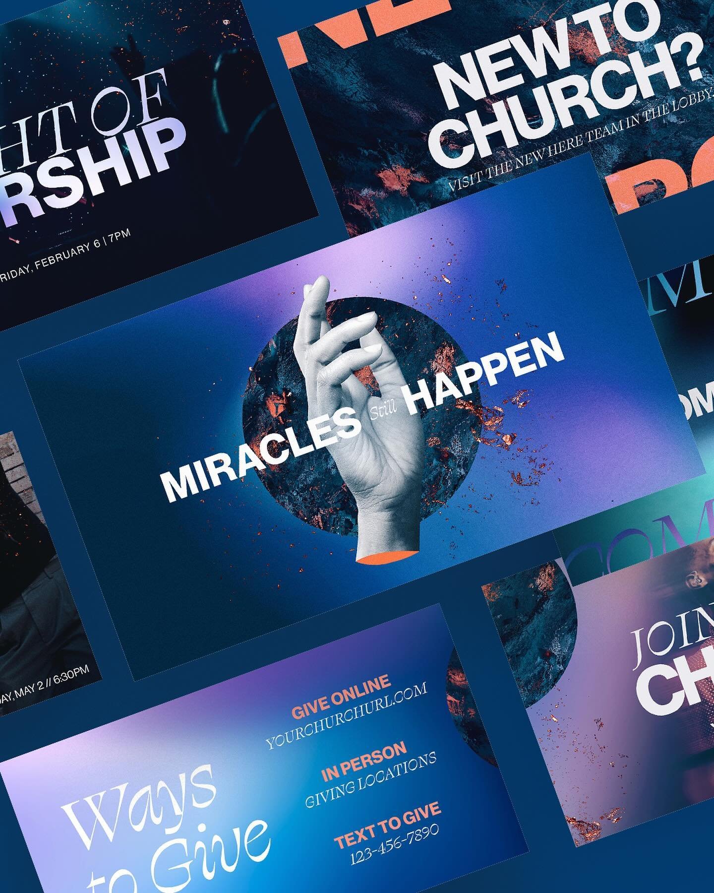 Miracles Still Happen | SZN kit I wrapped up for @sundaysocial.tv | AVAILABLE NOW!
&bull;
&bull;
These are an ecosystem of graphics made up of master slides, screen slides, social posts and stories for your church. To download this kit and many more,
