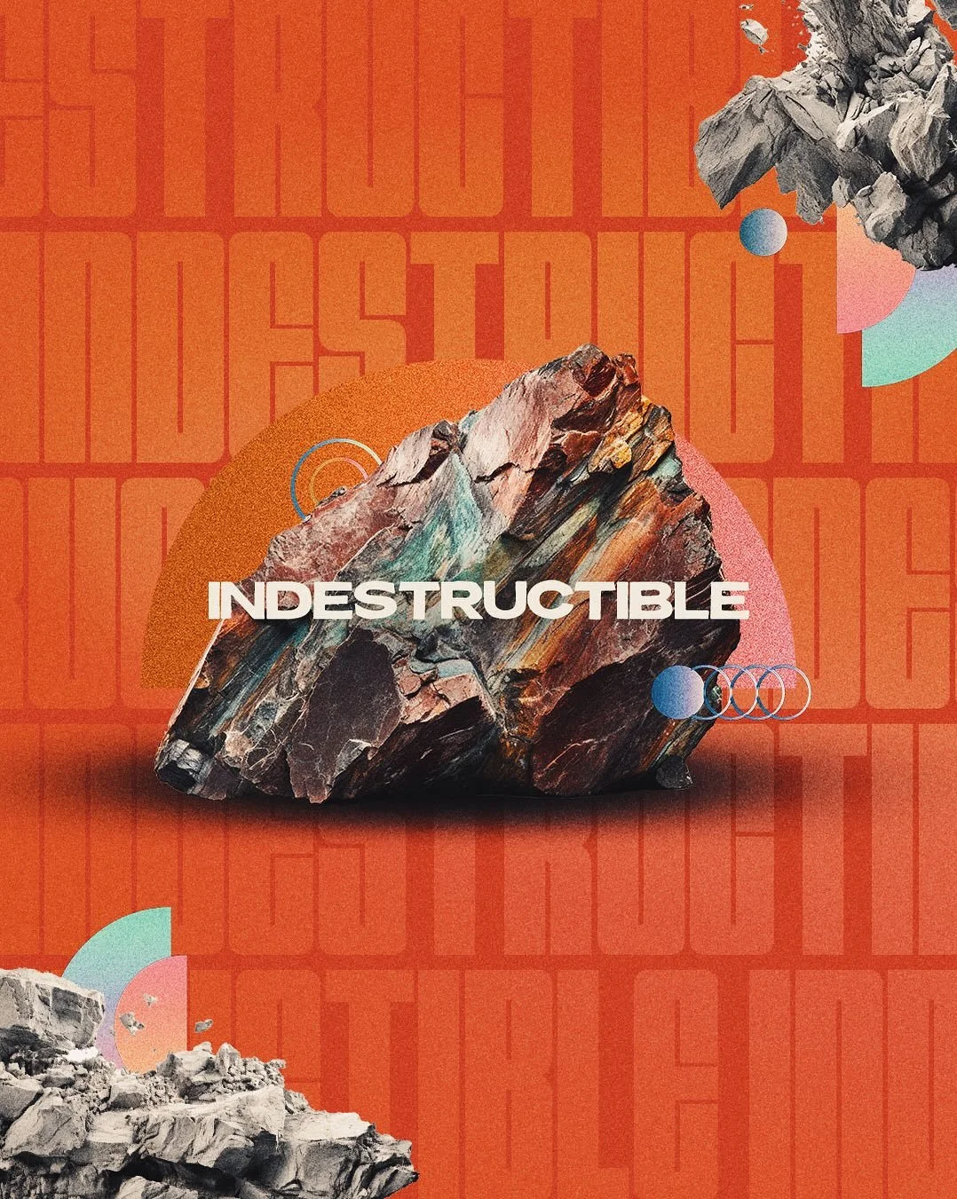 Indestructible |  Series design for @thechurchrb 🪨
&bull;
&bull;
&bull;
#ChurchCreative #ChristianDesign #SermonGraphics #ChurchBranding #FaithBasedDesign #WorshipArt #MinistryMedia #GospelGraphics #churchmarketing #ChristianCreatives #ChurchDesign 