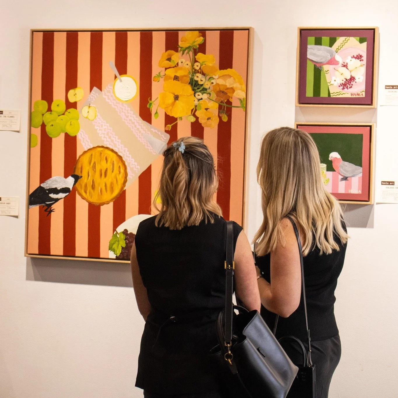 Throwback to @hanla_art's gorgeous exhibition Laying It All On The Table 🎨

This vibrant body of work celebrated the whimsical beauty of Australian native florals and wildlife, brought to life through bold colour and playful pattern. From magpies to