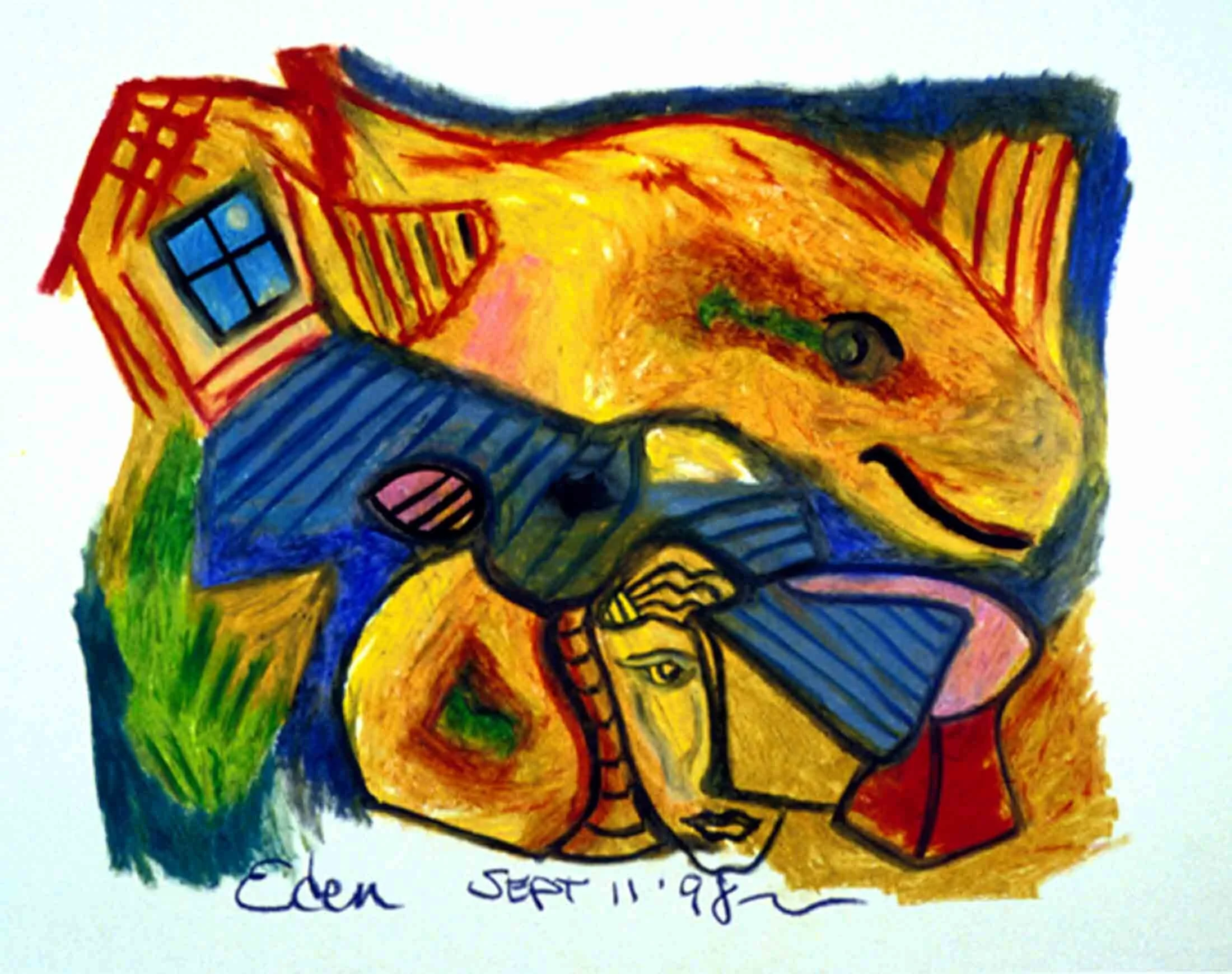 Gone Fishin' | oil pastel | fine art | Eden Maxwell