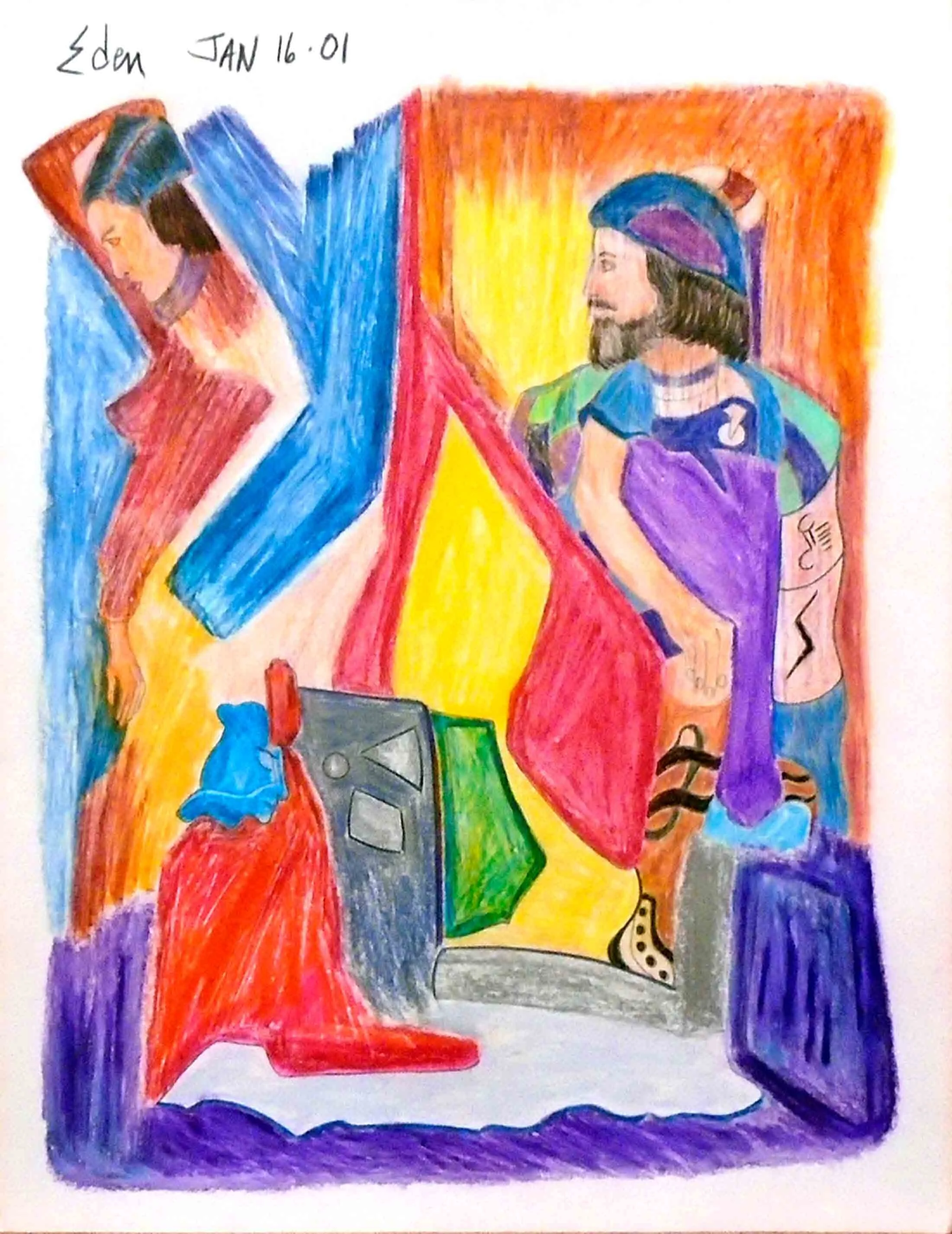King David &amp; Bathsheba | color pencil | fine art | Eden Maxwell