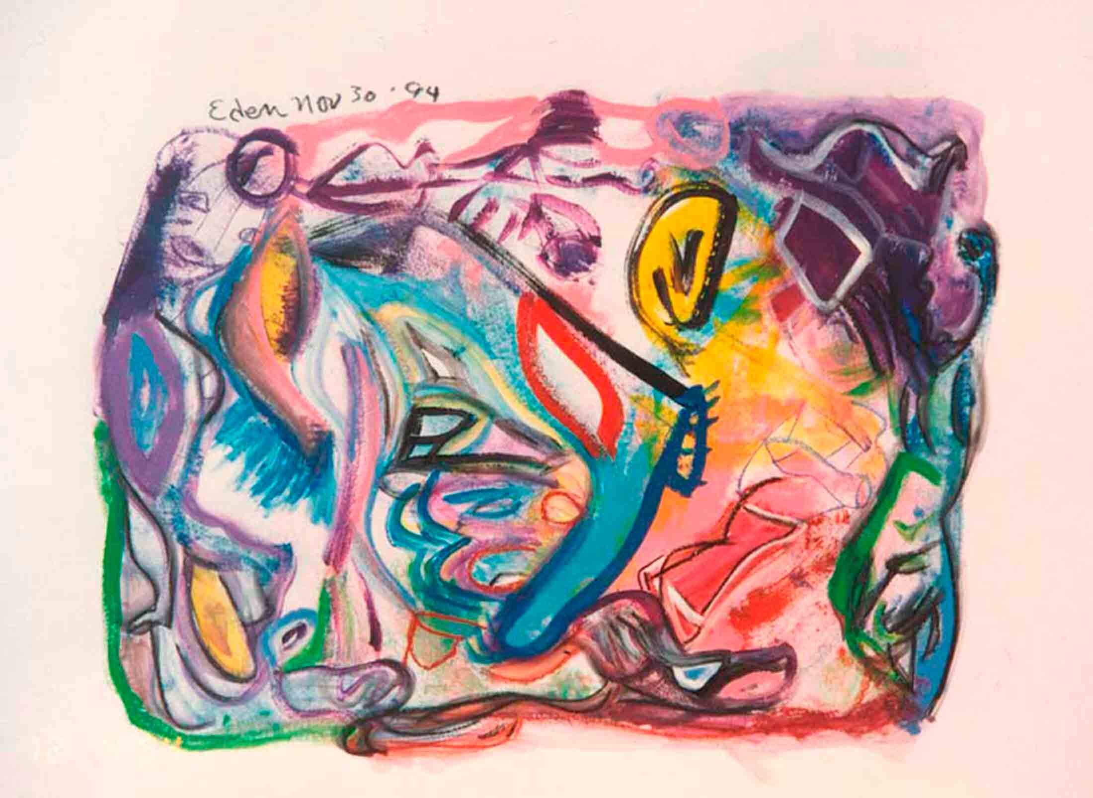 Girl meets Boy | acrylic/watercolor | fine art | Eden Maxwell