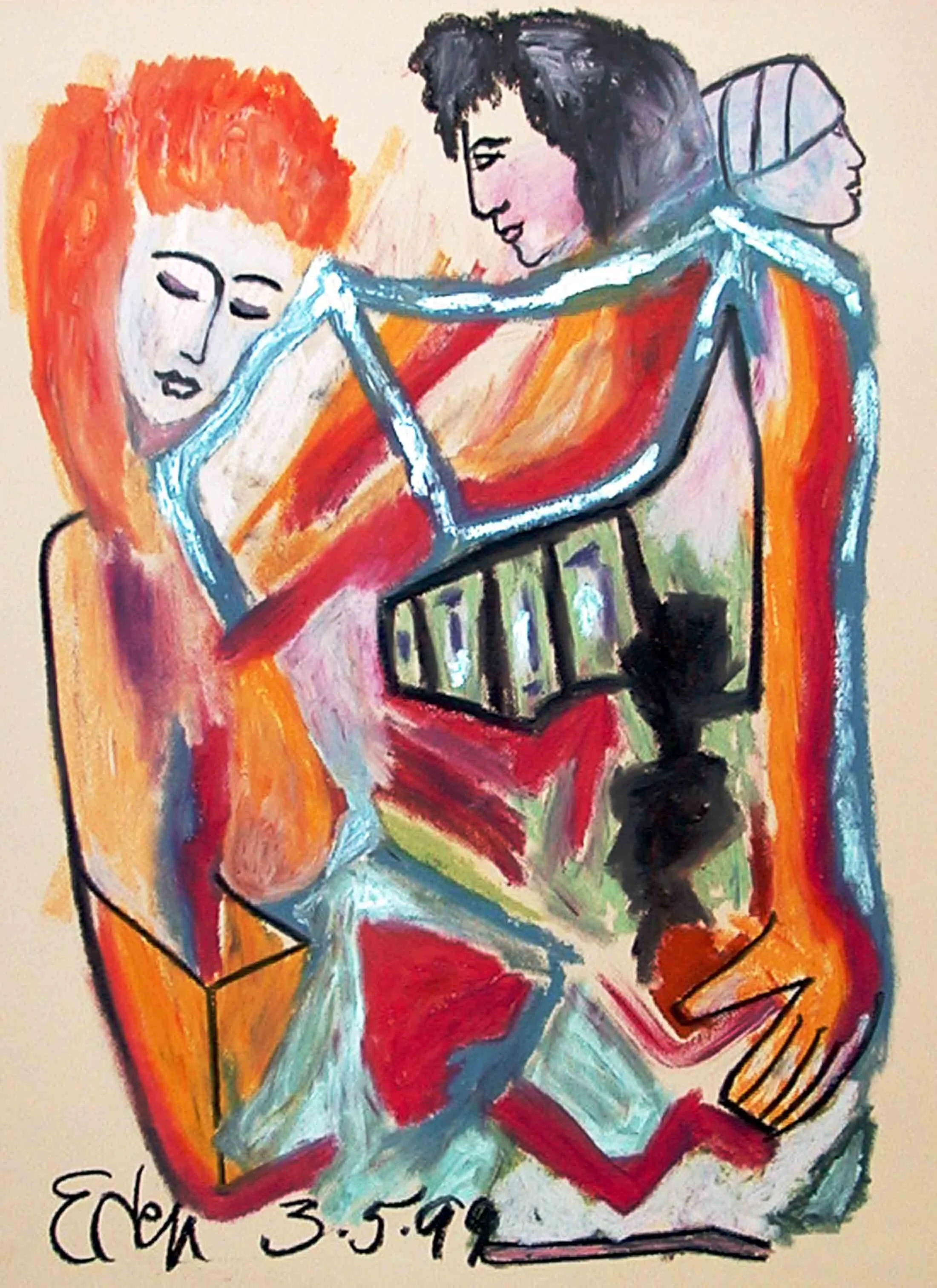 In love Again | oil pastel | fine art | Eden Maxwell
