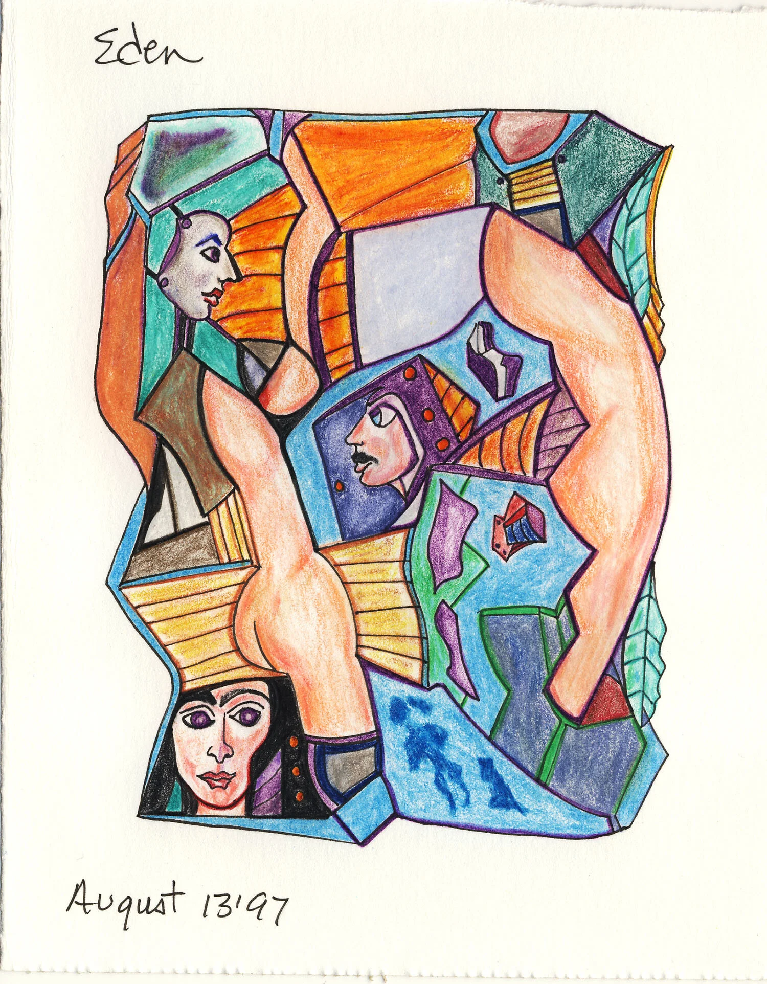 Custom Mary | ink and color pencil drawing | Eden Maxwell