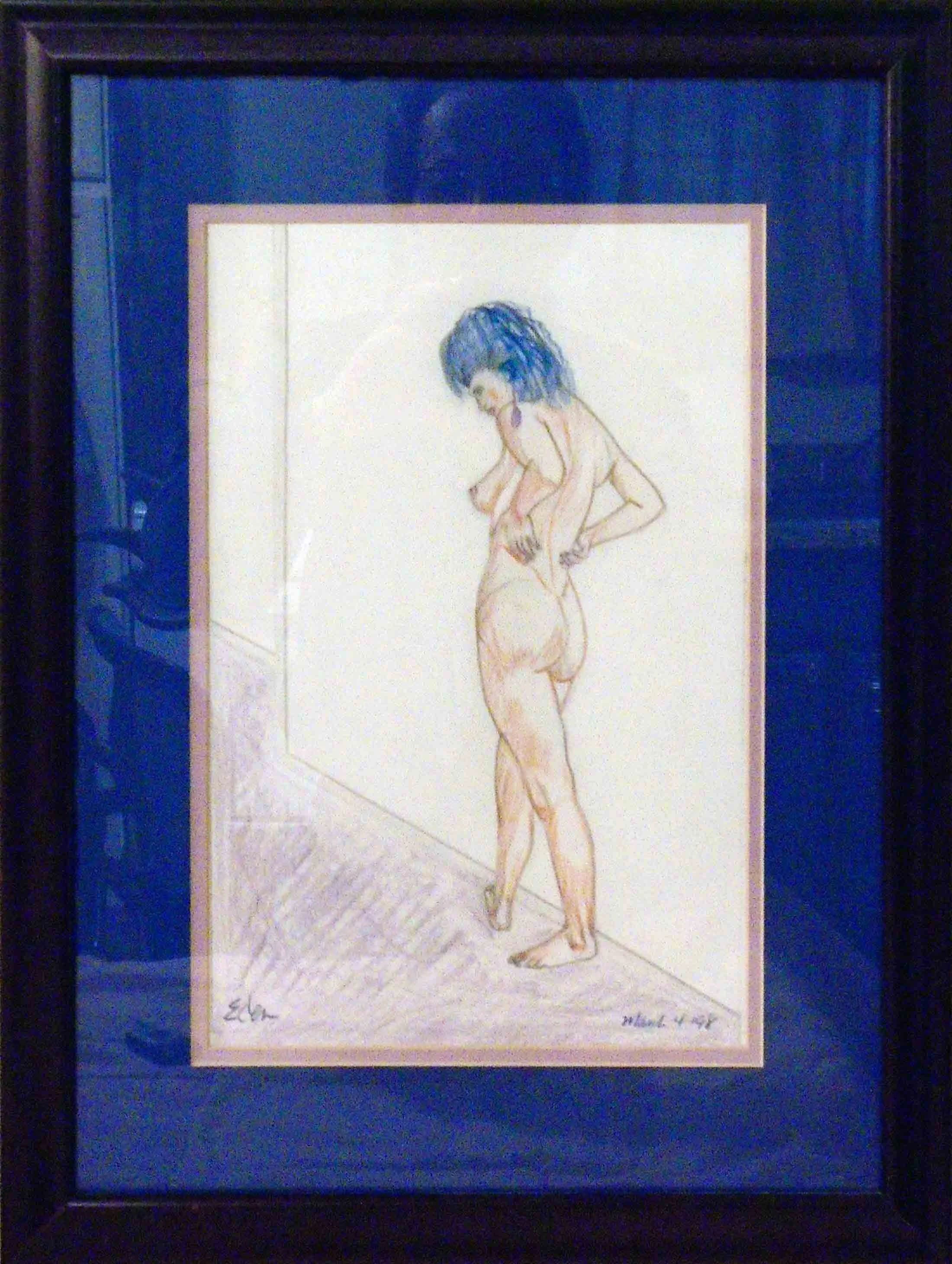 Her New Apartment | graphite & color pencil | framed | fine art | Eden Maxwell