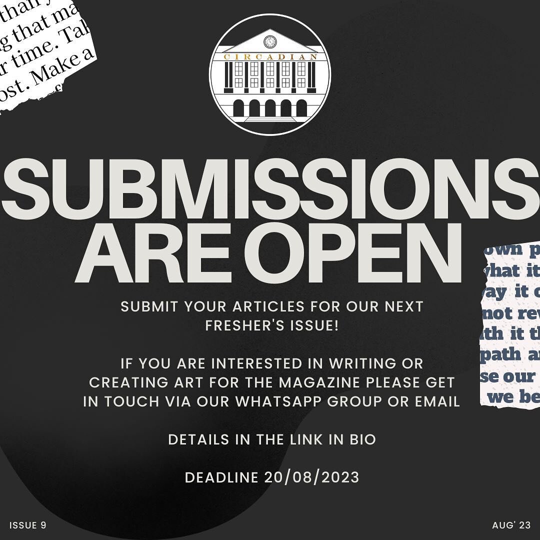 Hiya all! Editor in Chief here, we are getting ready for our fresher's issue and are ready for your submissions. We are doing this issue a bit differently as we want to encourage articles aimed at freshers or new writers (of course if you want to wri